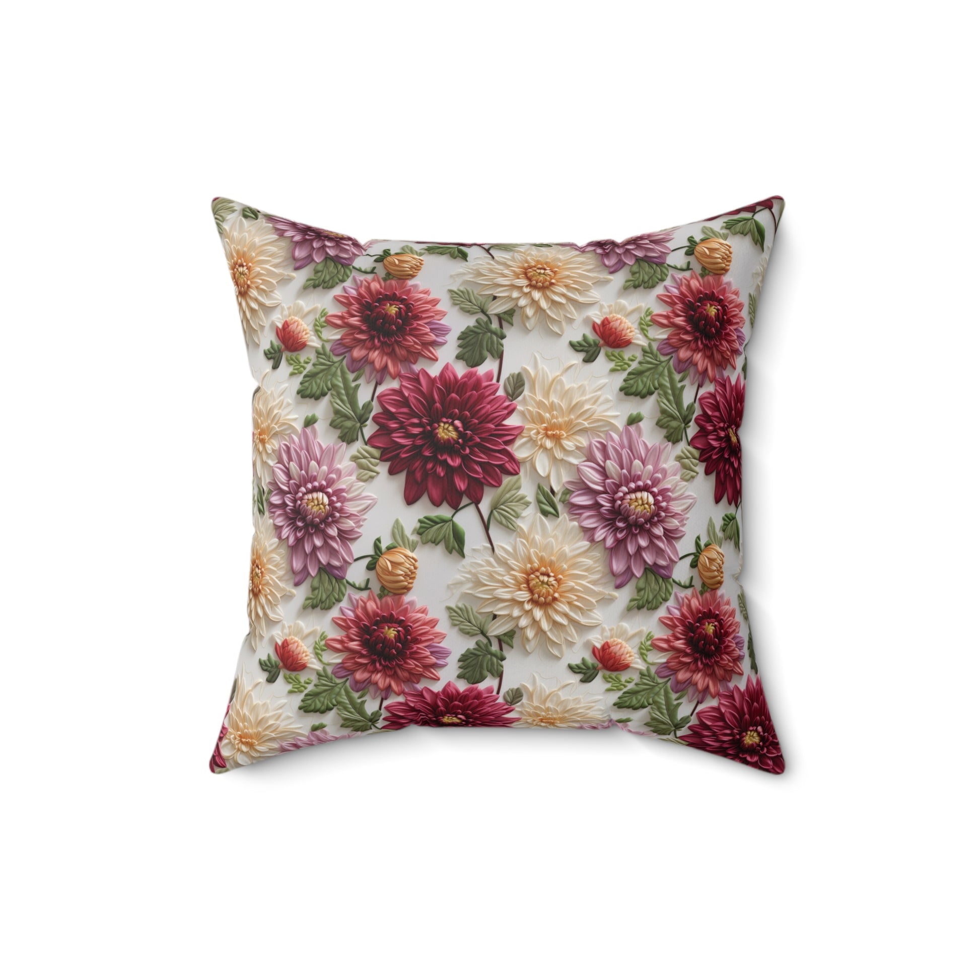 Elegant Fall Floral Square Pillow Autumn-Inspired Home Decor Accent Cozy, Double-Sided Print | Perfect for Sofas, Beds, and Living Bridal Shower - MRSBYVALLE