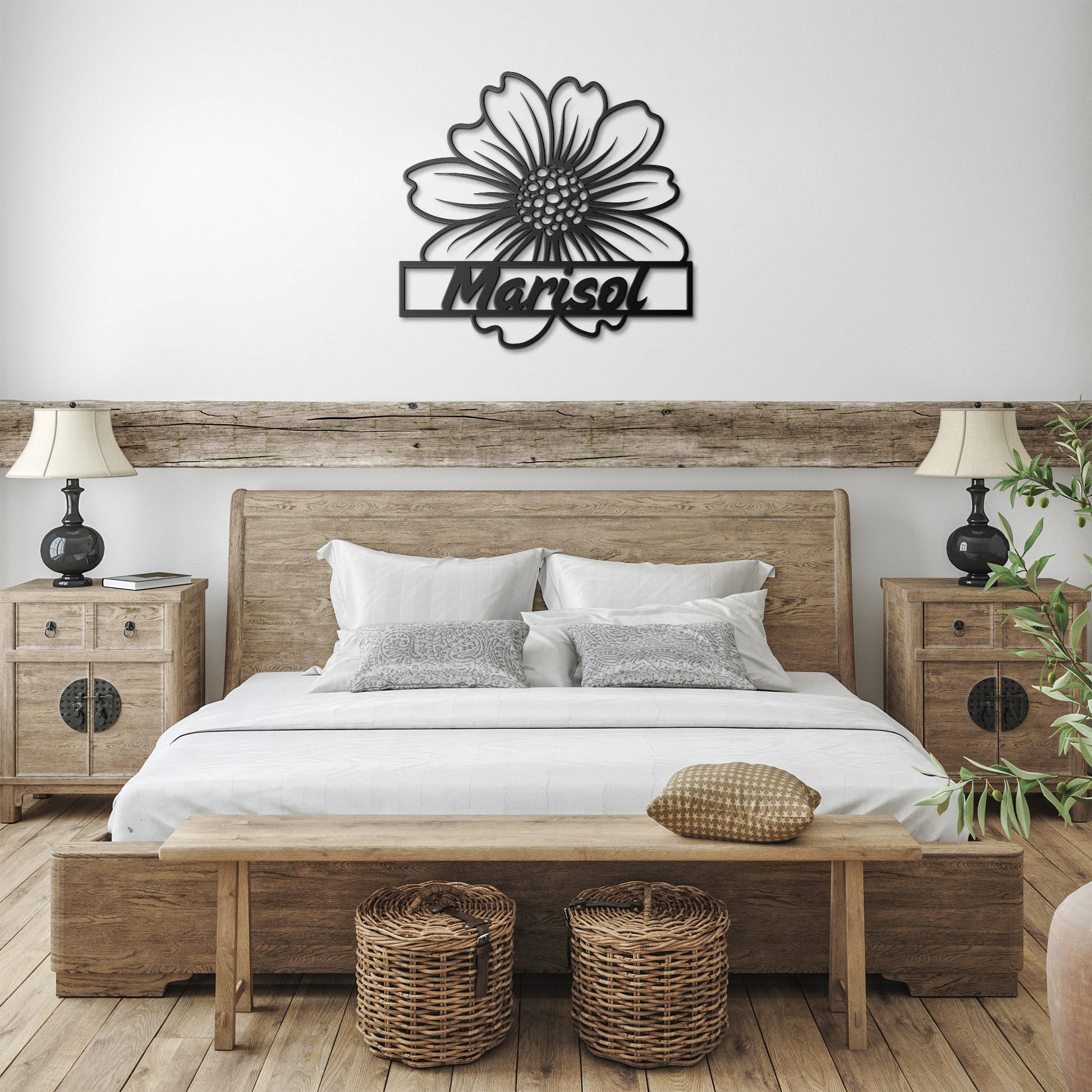 Custom Metal Sunflower Sign - Personalized Name Home Decor Rustic Wall Decor for Home, Garden, Anniversary, or Wedding Gift