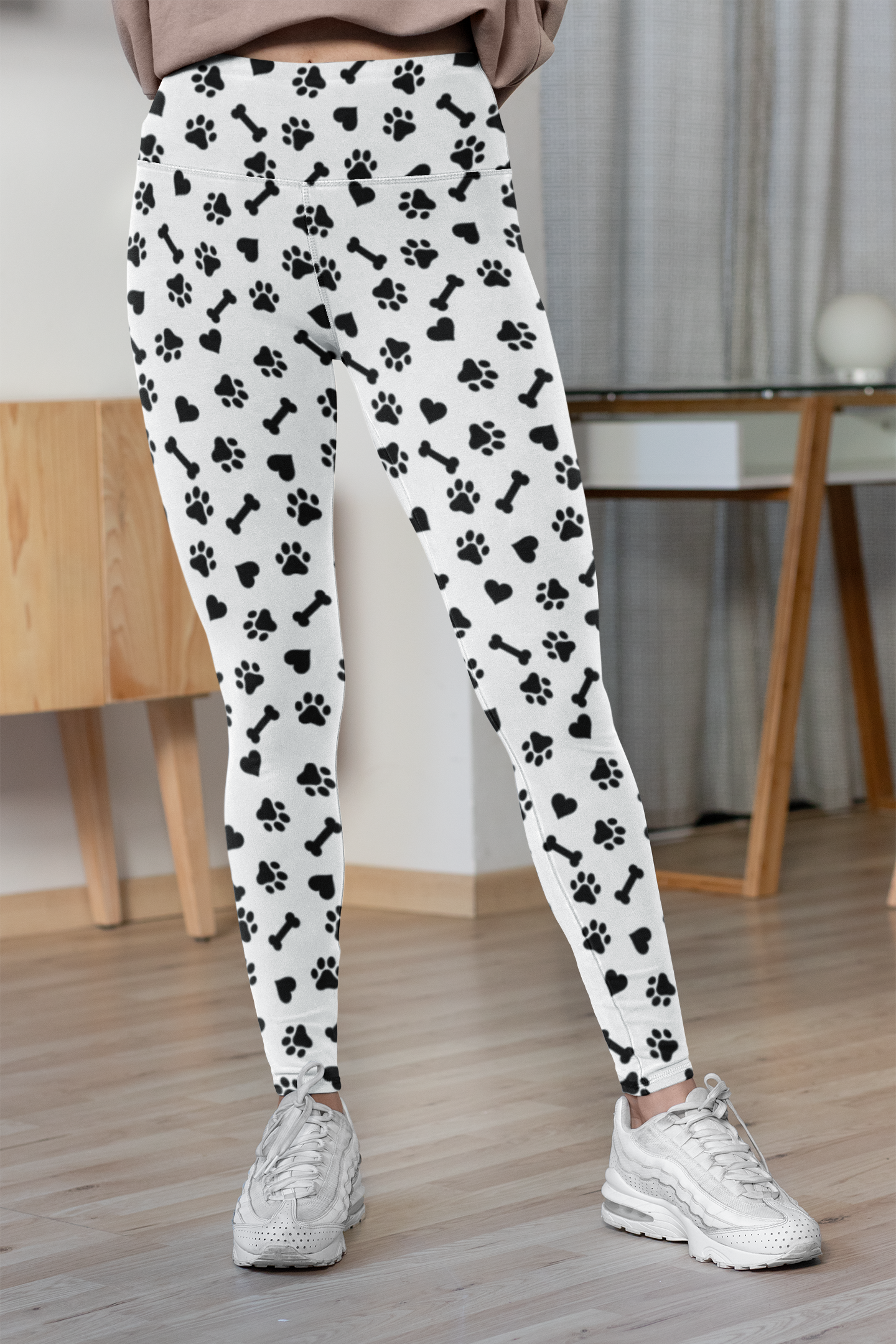 Comfy White Paw Print Women's Leggings Perfect Casual Pants for Everyday Wear, Yoga, and Lounging | Soft, Stylish, and Durable for Pet Lovers Perfect Gift Idea for Her – Available in Plus Sizes - MRSBYVALLE