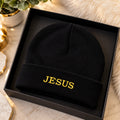 Christian Embroidered Beanie, Jesus, Blessed or Faith Cuffed Knit Winter Hat