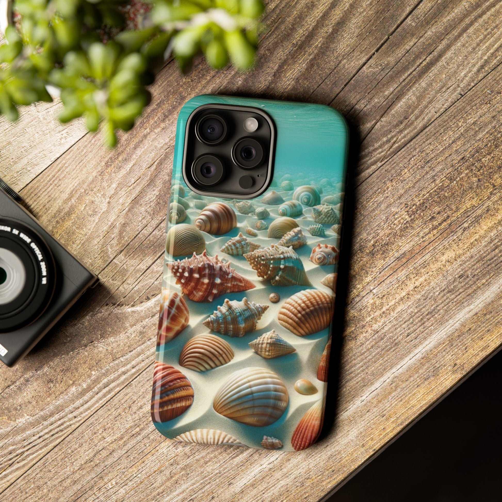 Plush Ocean Bliss Turquoise Seashell Ocean Beach View Protective Phone Case Gift for Her Phone 15, Samsung iPhone Samsung Gift for Her Case iPhone 15, Samsung iPhone Samsung Accessory Gift for Her.