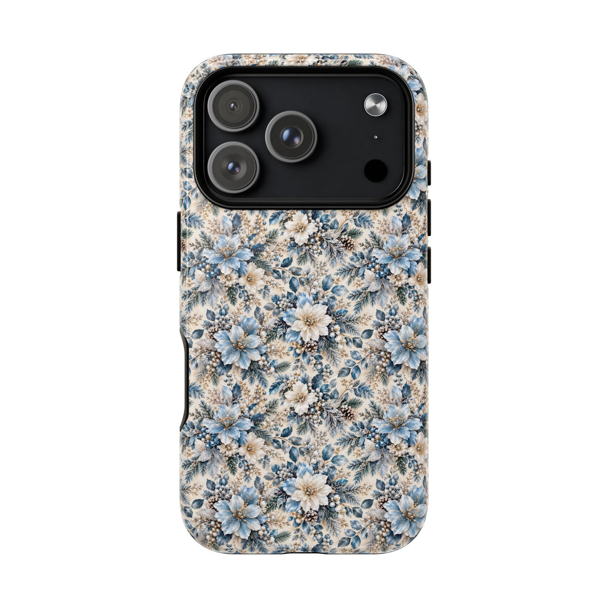 Icy Blue Floral MagSafe Tough Phone Case