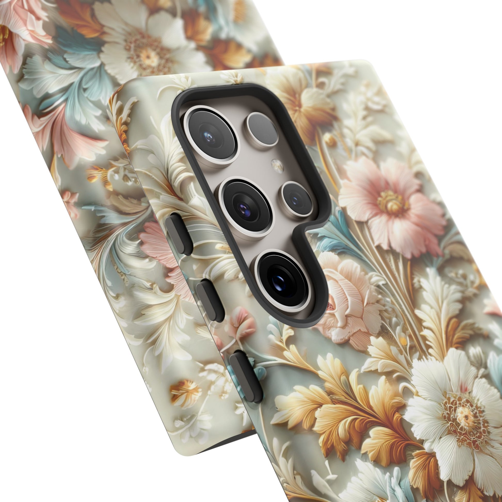 3D Elegant Faux Flowers Phone Case Stylish & Durable for iPhone Samsung Gift iPhone 15, 14, 13 Samsung Pixel Gift for Mom Accessory Gift for Her