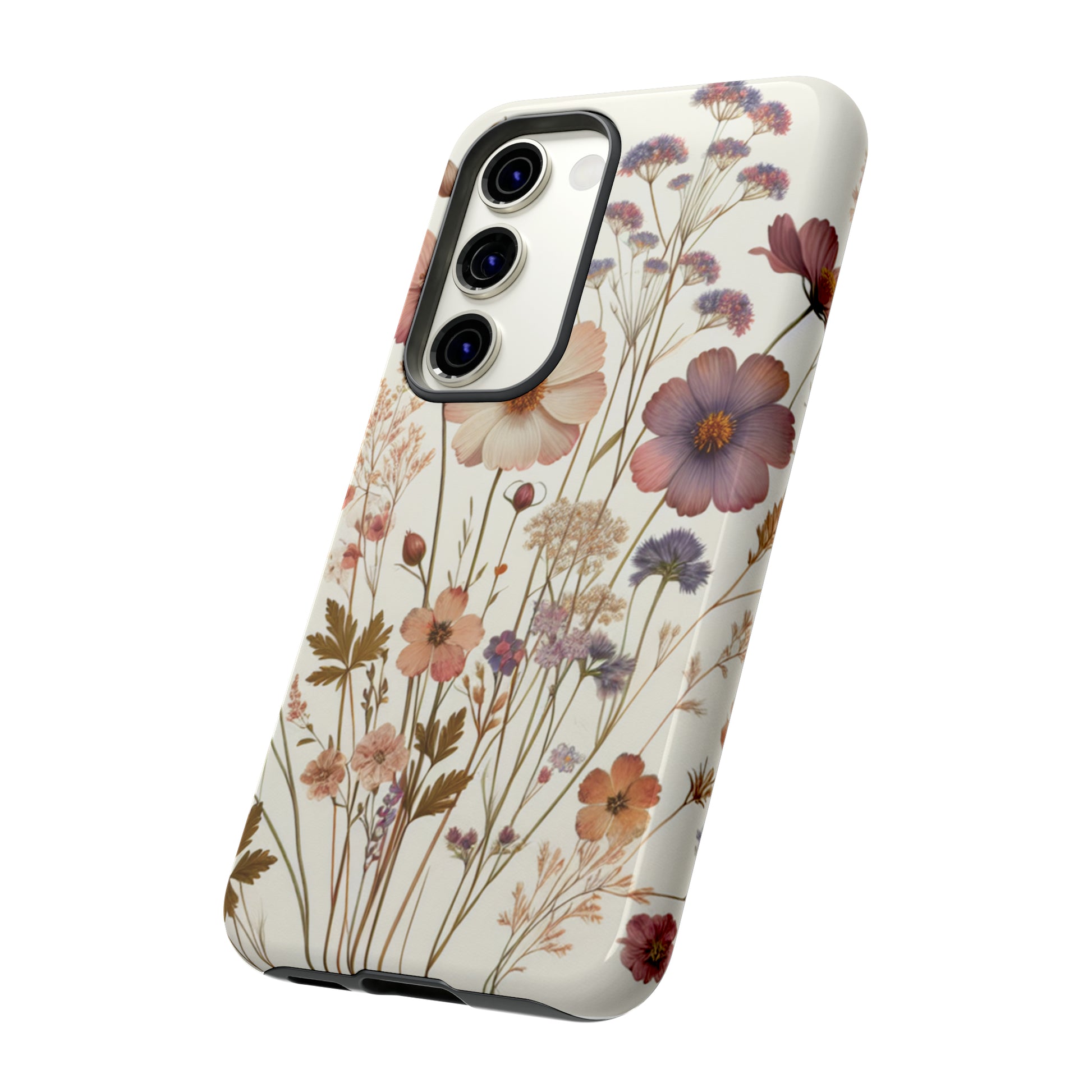 Wildflower Boho Luxury Phone Tough Case Floral Elegant Durable Stylish for Modern Devices iPhone 15, Samsung iPhone Samsung Accessory Gift for Her.