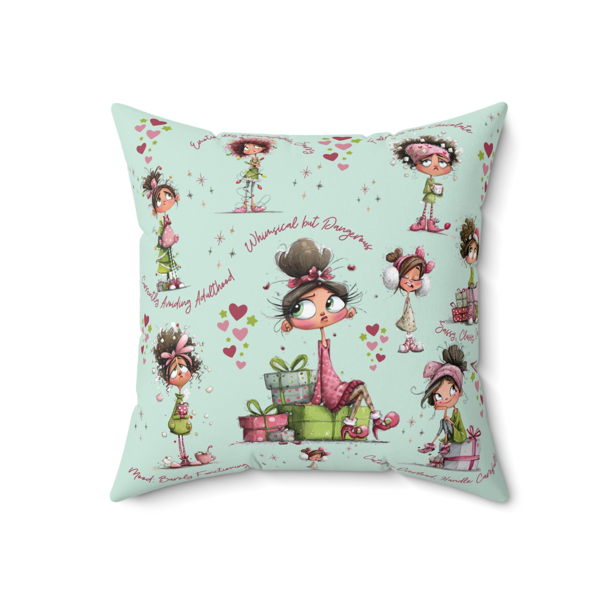 Square Pillow Too Cozy to Care Whimsical Minky Blanket for Cozy Comfort