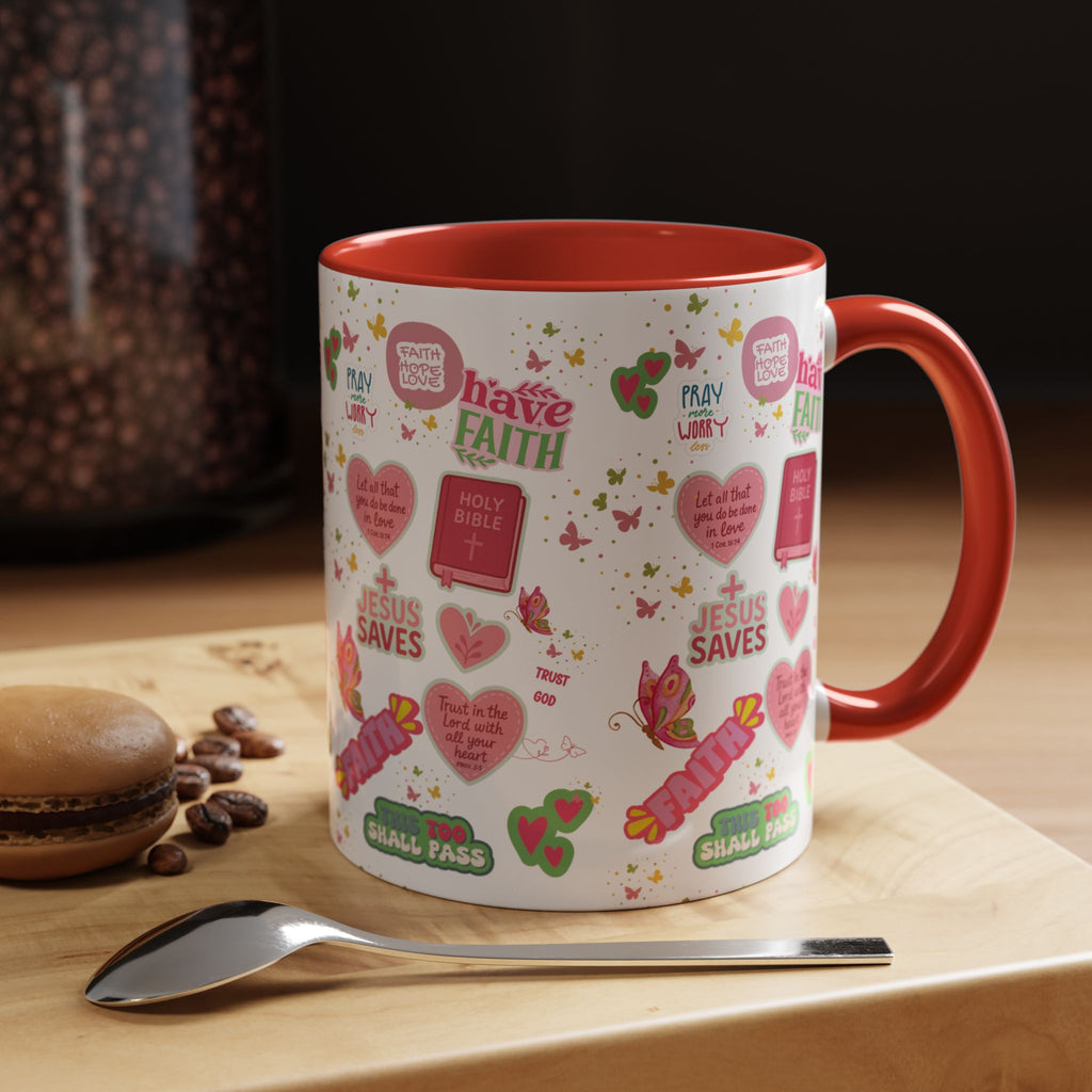 Start Your Day with Faith | Christian Mug with Bible Verse | Inspirational Gift for Christians | 11oz and 15oz Ceramic Coffee Mug Cozy Spring Mornings