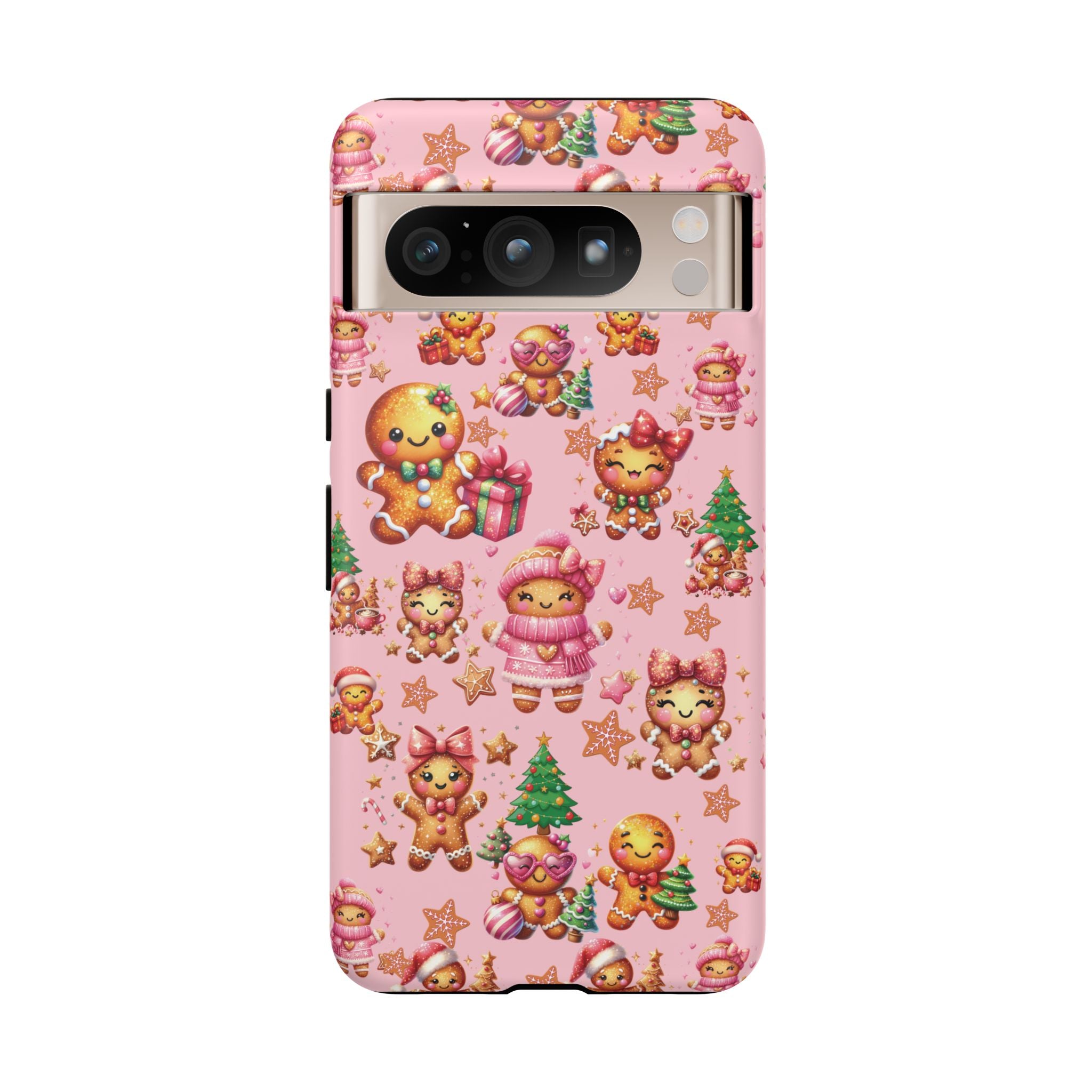 Adorable Pink Gingerbread Girl Phone Case Girly Holiday Vibes, Sweet Christmas Aesthetic, Cute & Festive Gift Idea for Her, Fun Protective Cover