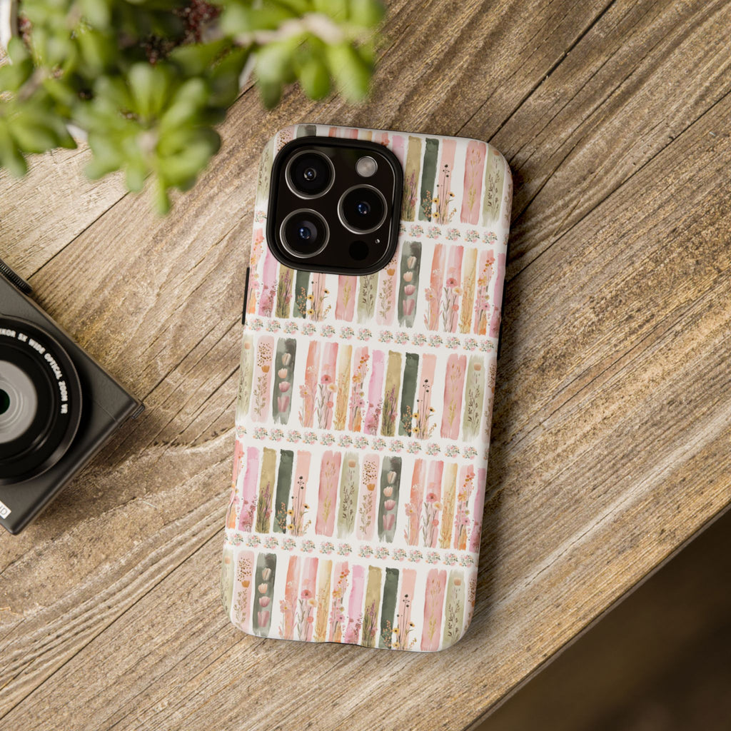 Pastel Brushstroke Floral Phone Case Soft Illusion Flower Design, Aesthetic Protective Cover, Feminine Style, Cute Gift for Her, Fits Most Models