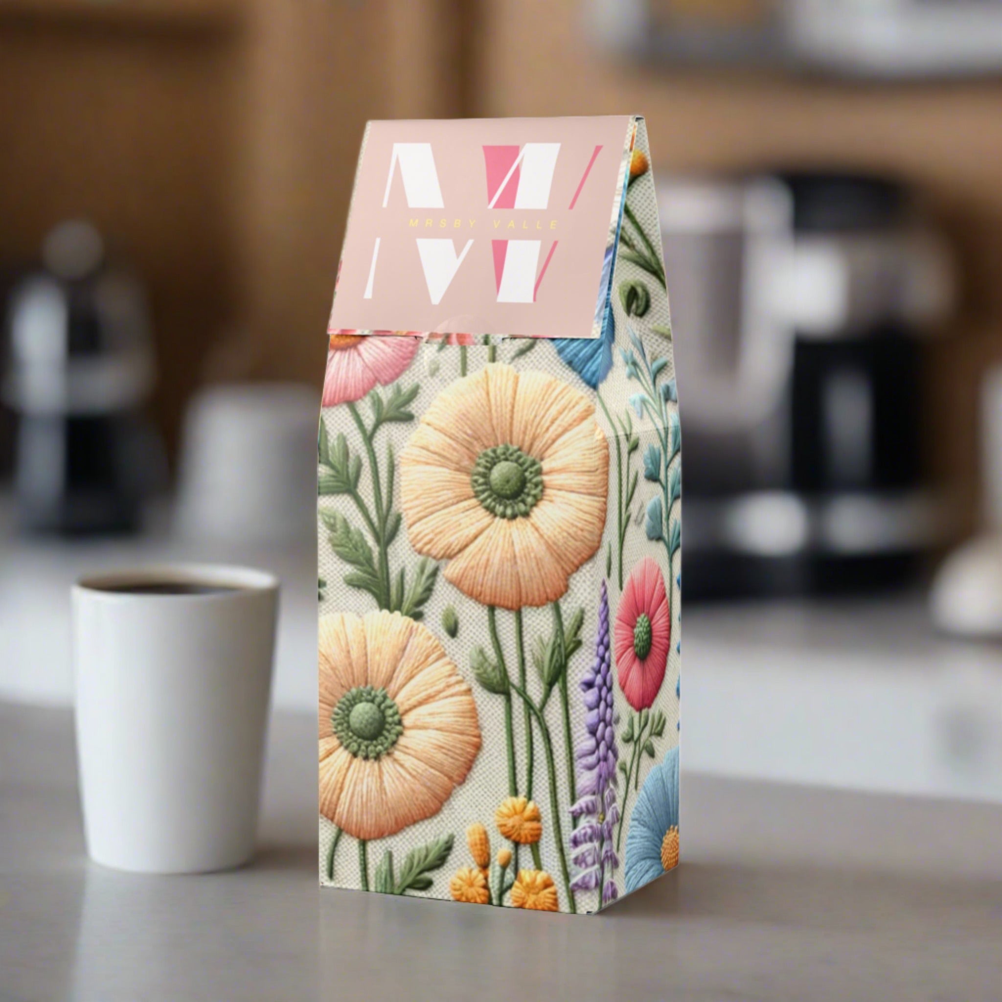 Housewarming Coffee Gift Colombia Single Origin Light-Medium Roast Coffee Exclusive Pink Abstract Design Pure, Flavorful, Artistic, Coffee Lover Gift.