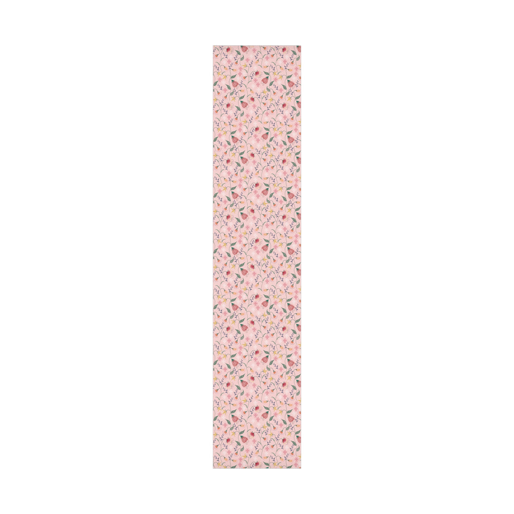 Pink Wildflowers Wrapping Paper Pink Bows Cherries Elegance Perfect for Gifts Weddings, Bridal Baby Showers All Occasion - MRSBYVALLE