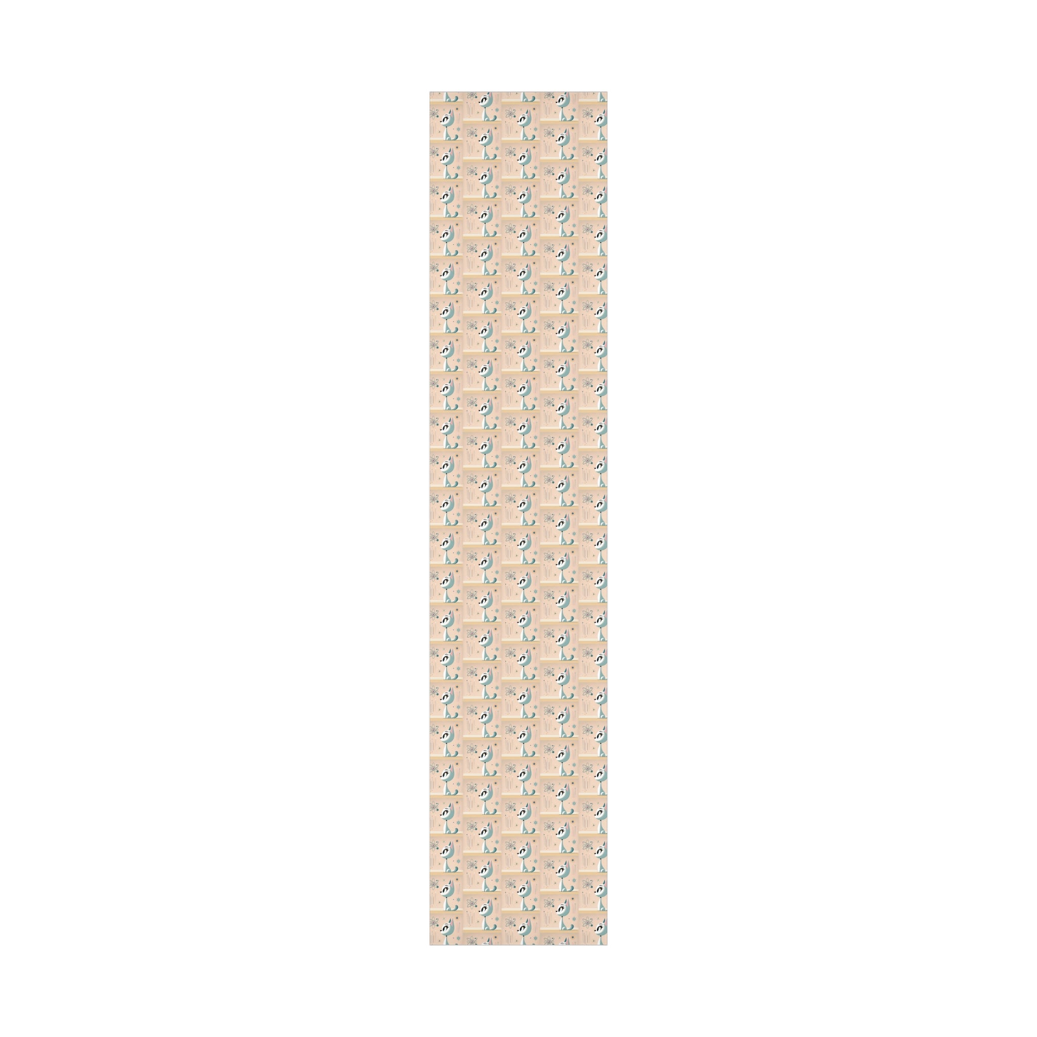 Atomic Pastel Cat 3D Illusion Wrapping Paper Cat Lover Gift Wrap it's Perfect for Weddings, Bridal & Baby Showers Eco-Friendly, Vibrant Design in Matte/Satin, All Occasion.