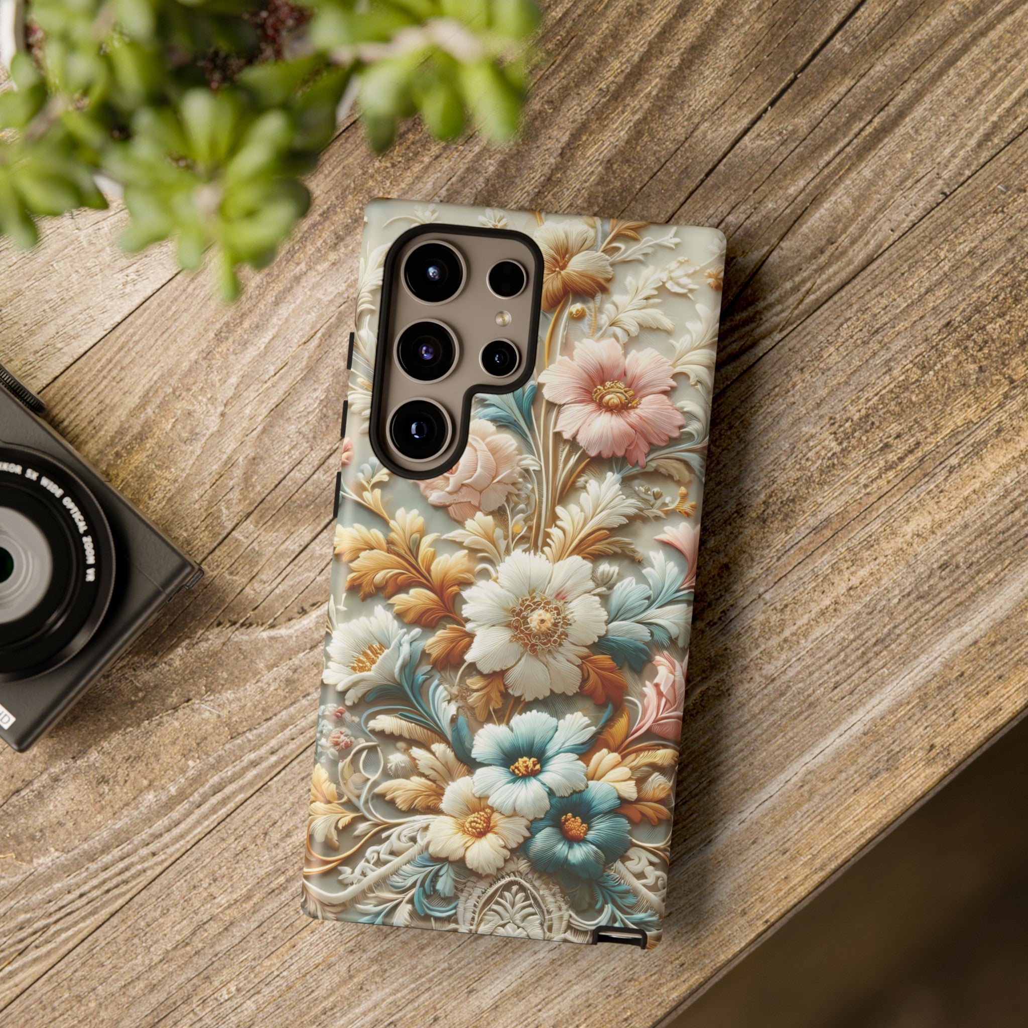 3D Elegant Faux Flowers Phone Case Stylish & Durable for iPhone Samsung Gift iPhone 15, 14, 13 Samsung Pixel Gift for Mom Accessory Gift for Her
