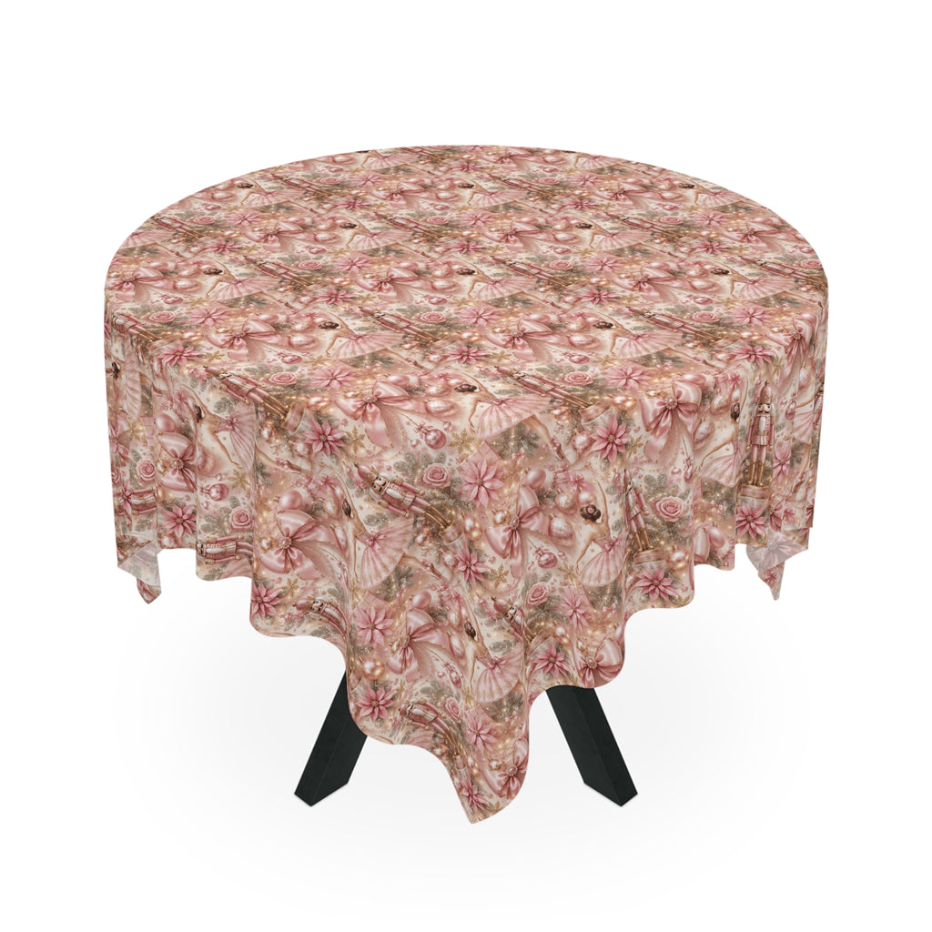 Tablecloth - Pink Nutcracker Ballet Elegant Christmas Decor