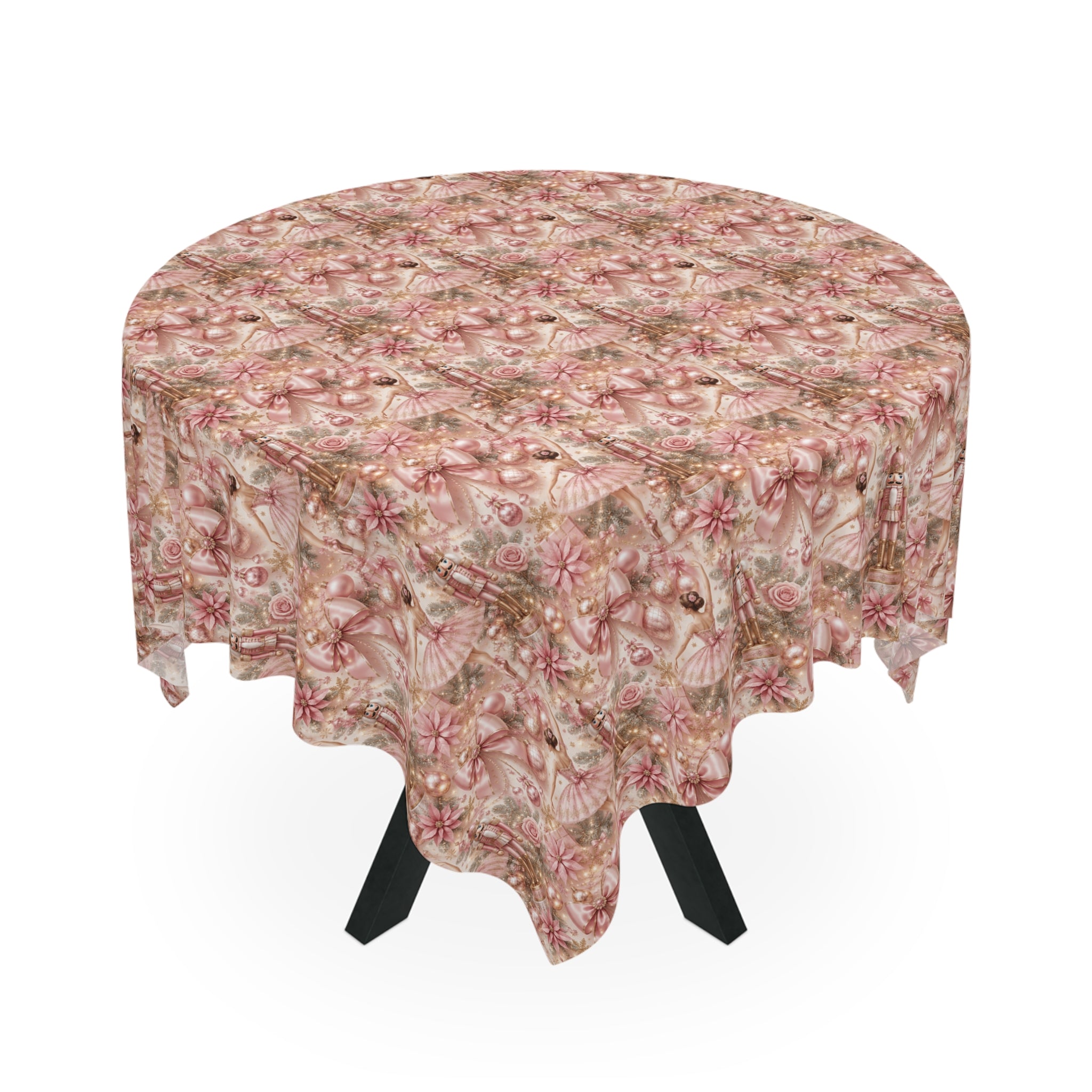 Tablecloth - Pink Nutcracker Ballet Elegant Christmas Decor