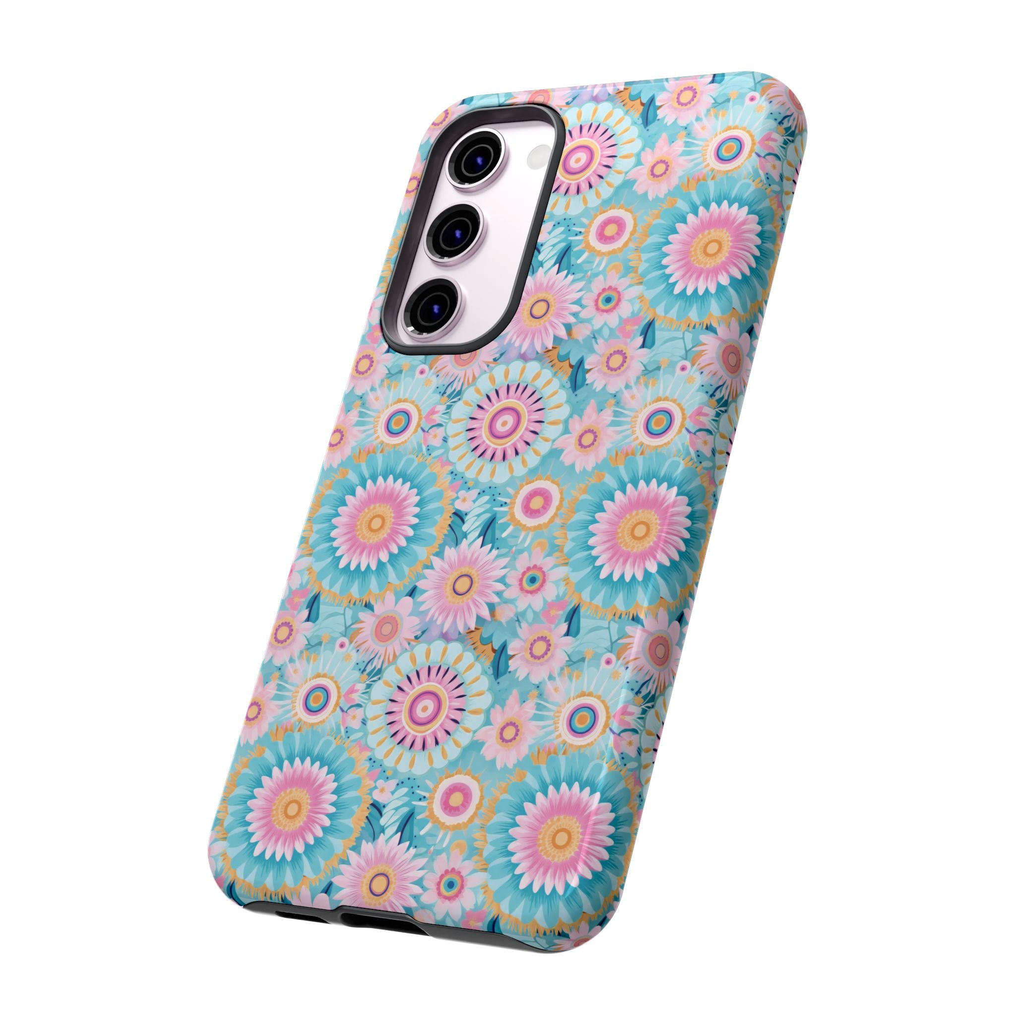 Coque de téléphone abstraite aquarelle bohème moderne compatible avec iPhone, Samsung et plus - Protection élégante et durable avec un design artistique vibrant, cadeau parfait pour elle