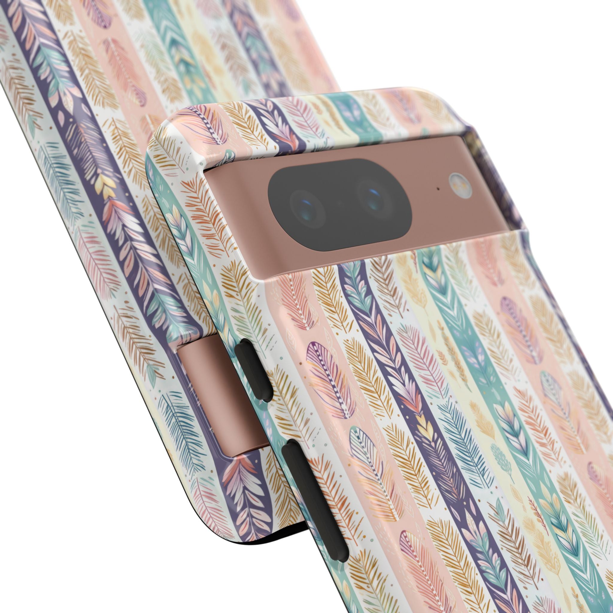 Coque de téléphone abstraite moderne aquarelle Plumes pastel bohème compatible avec iPhone, Samsung et plus - Protection élégante et durable avec un design artistique éclatant, cadeau parfait pour elle