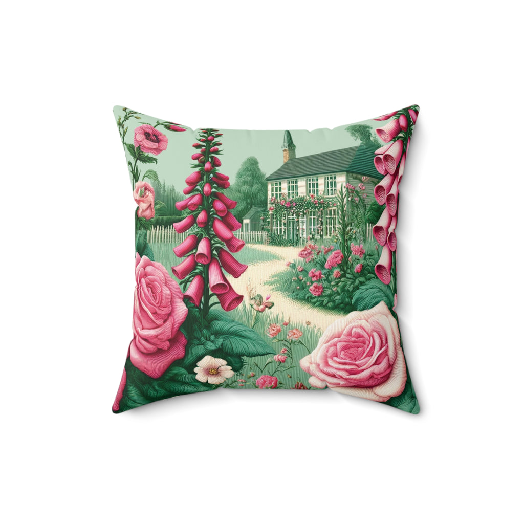 Vintage Garden Elegance: Shabby Chic Bold Pink Roses Pillow Country Cottage Garden Decor Bedroom Pillow Gift for Mom, Housewarming Gift Living Room Comfort for Bedroom or Housewarming Gift New House, Bridal Shower Gift - MRSBYVALLE