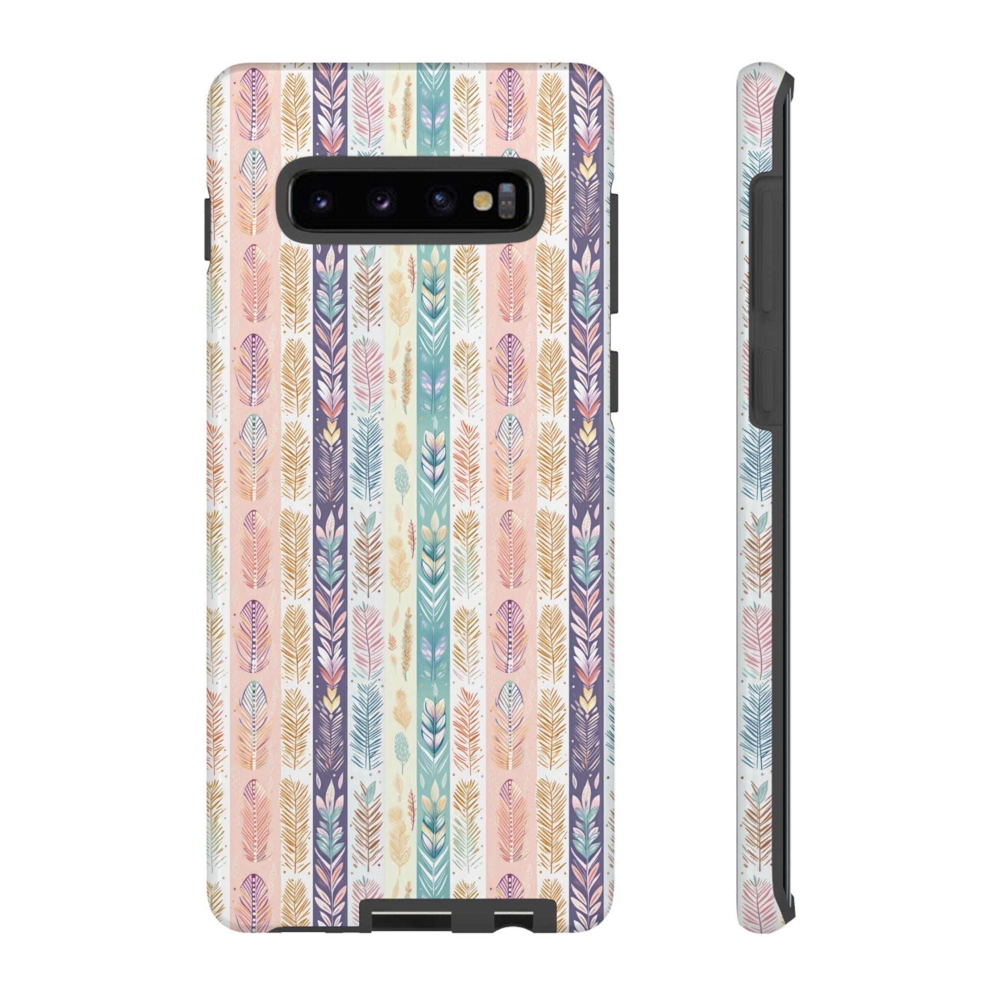 Boho Pastel Feathers Modern Watercolor Abstract Phone Case Compatible with iPhone, Samsung & More - Stylish, Durable Protection with Vibrant Artistic Design Perfect Gift for Her