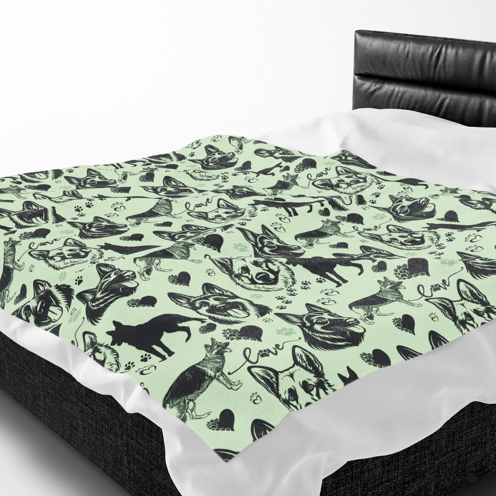 German Shepherd Velveteen Plush Blanket — Cozy Dog Lover Throw