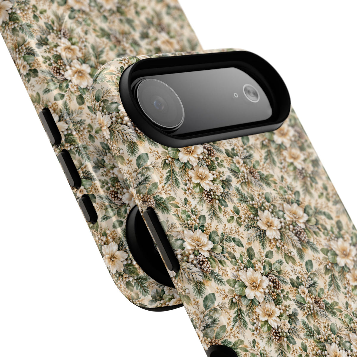 Sage Green & Champagne Floral MagSafe Tough Phone Case
