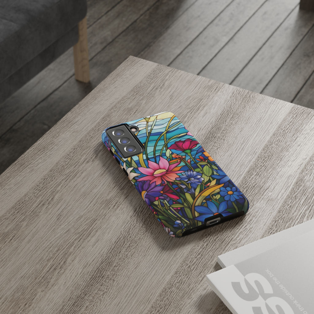 Wildflowers Stain Glass Illusion Phone Case Unique Holiday Protection for Your Device | Stylish & Durable Cover Gift for Her Phone 15, Samsung iPhone Samsung Accessory Gift for Her
