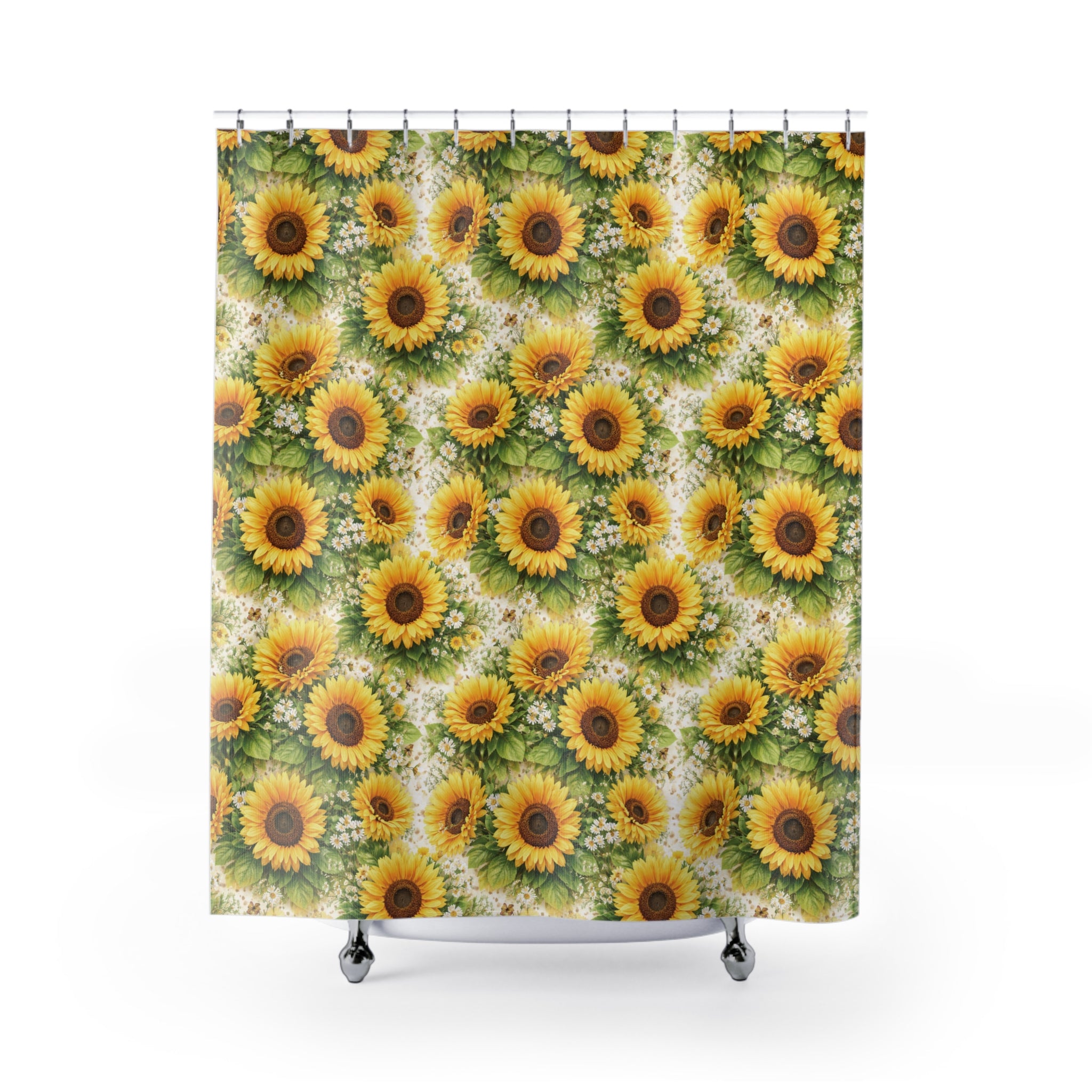 Sunny SunFlowers Shower Curtain — Bright Sunflower Bathroom Decor New House