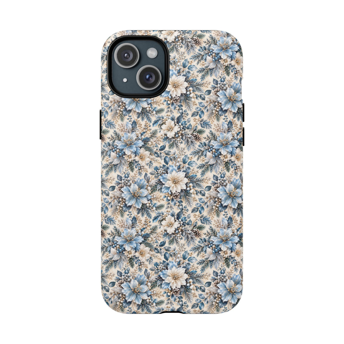 Icy Blue Floral MagSafe Tough Phone Case