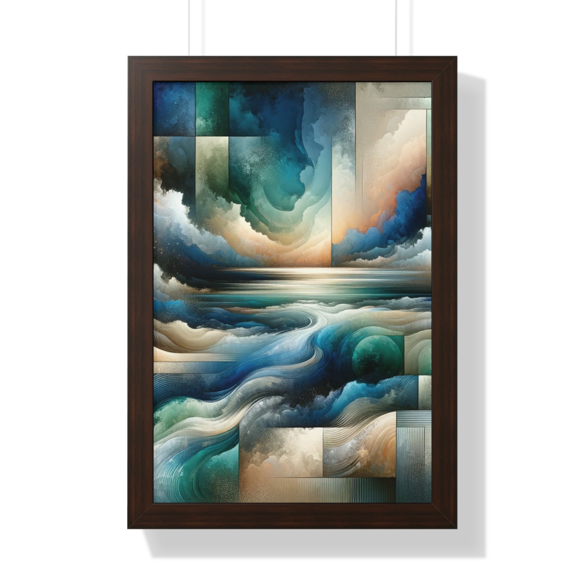 Contemporary Elegance Abstract Modern Art Framed Canvas Print Wall Classic Encased in Black, White, or Walnut Frames with Durable Acrylic Protection Ready to Hang Timelessly Crafted..