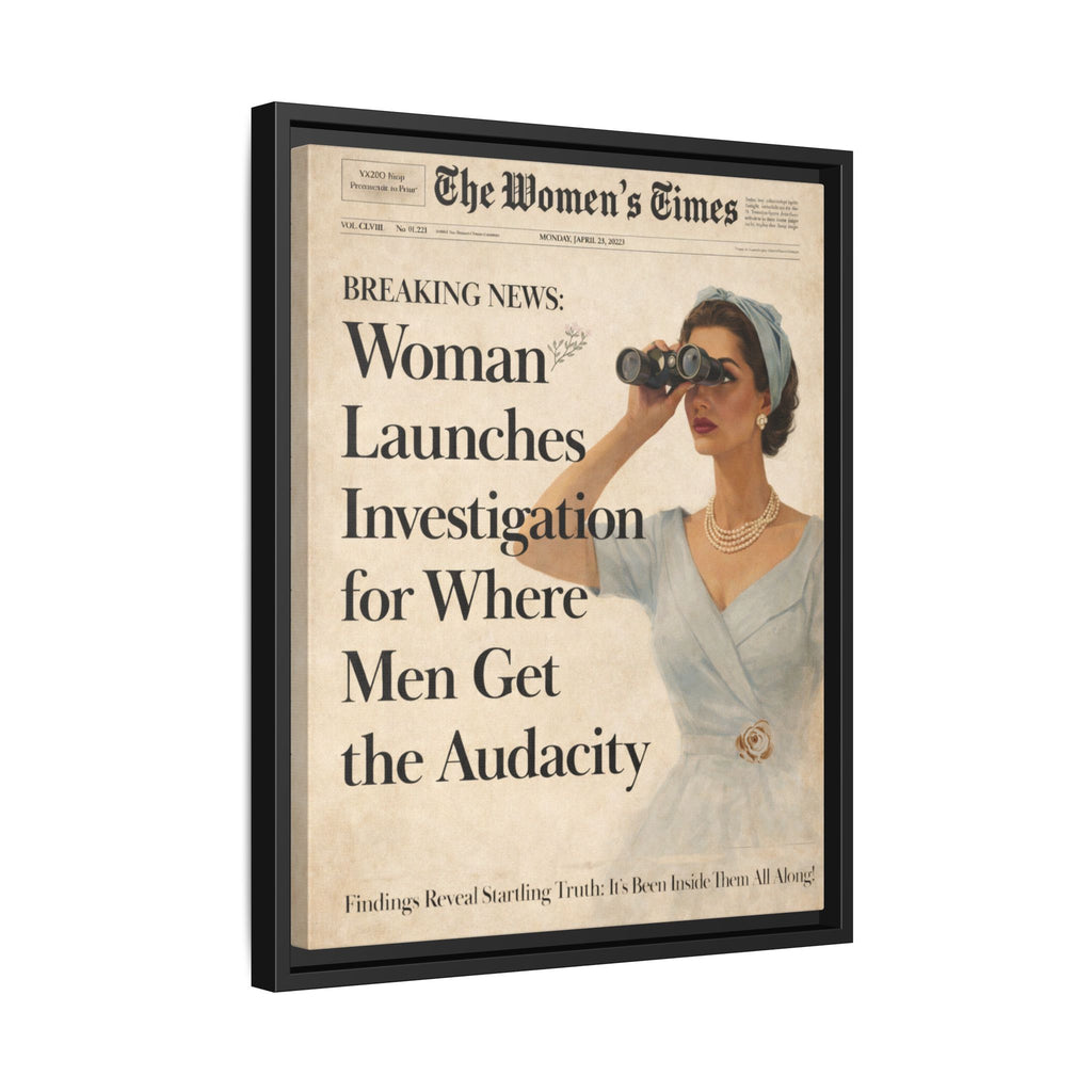 Vintage Funny Women's Retro Art Matte Canvas Framed — Retro Inspirational Wall Art