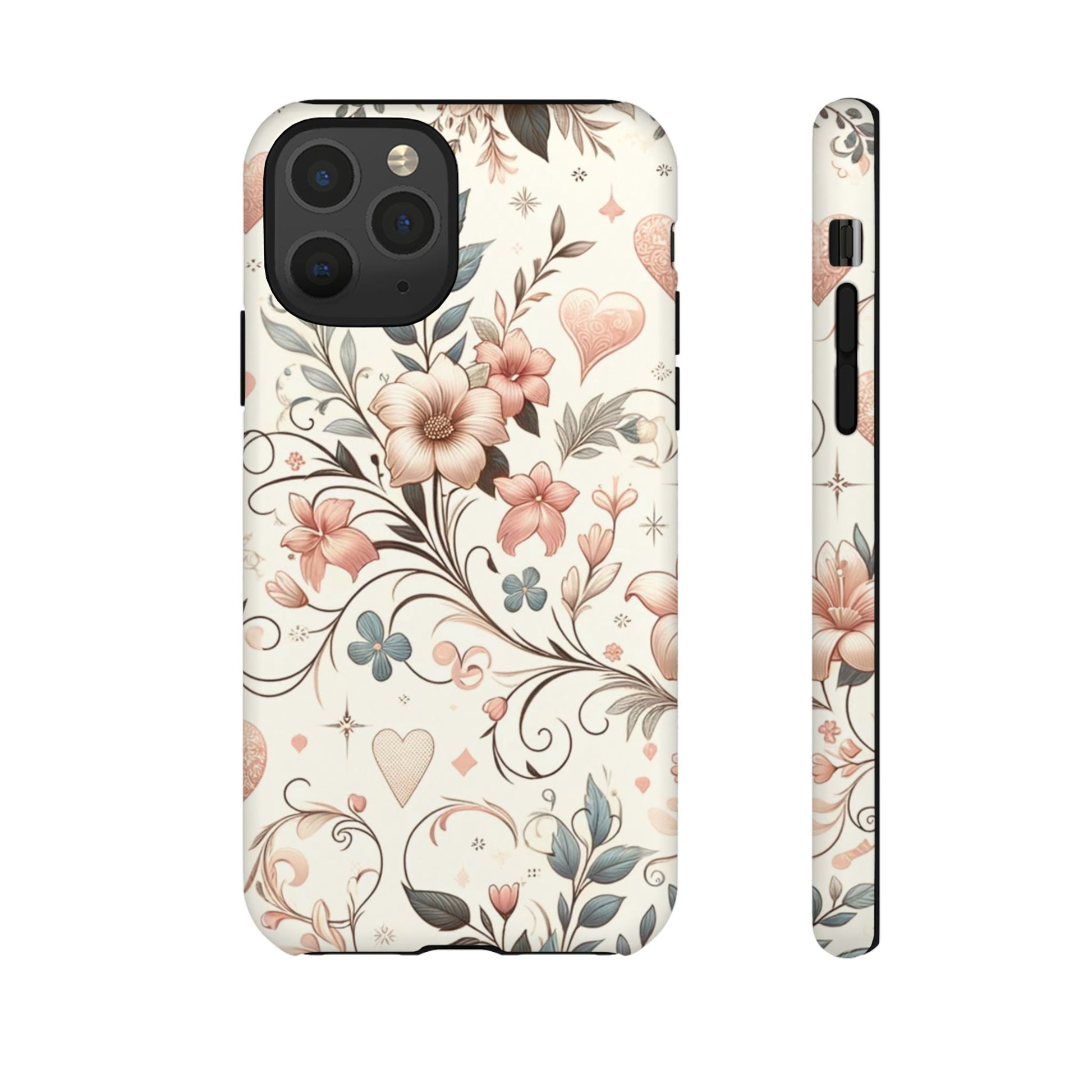 Floral Design Luxury Phone Tough Case Floral Elegant Durable Stylish for Modern Devices iPhone 17, 16 15, Samsung iPhone Samsung Accessory Gift for Her