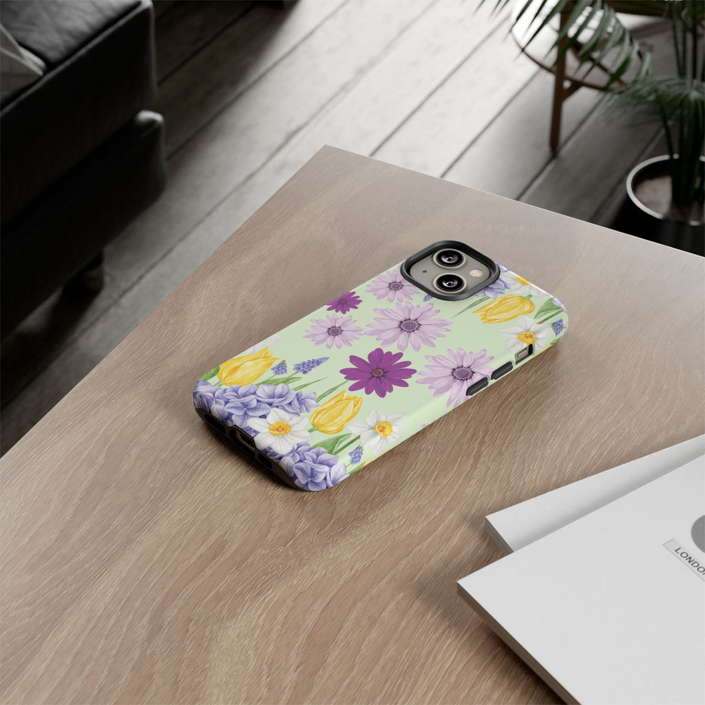 Lavender Yellow Flower Phone Case – Stylish Protective Cover for iPhone & Samsung, Botanical Design, Perfect Gift for Spring & Everyday Elegance