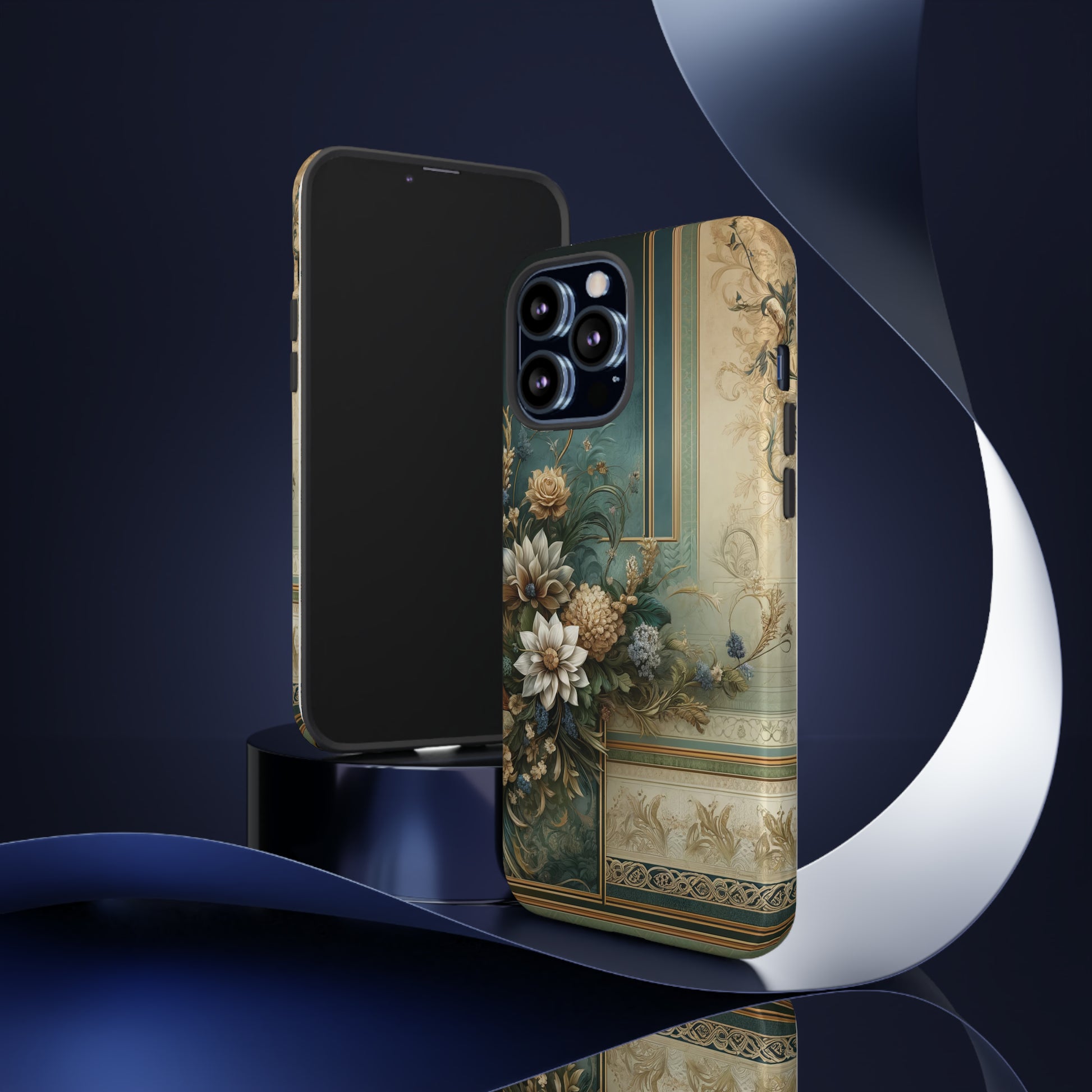 Victorian Floral Boho Luxury Phone Tough Case Floral Elegant Durable Stylish for Modern Devices iPhone 15, Samsung iPhone Samsung Accessory Gift for Her.