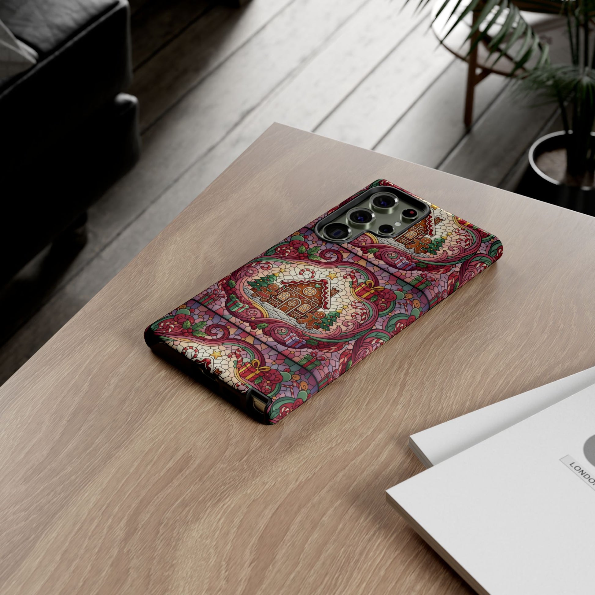 iPhone Case 17, 16  Gingerbread Stained Glass Tough Case Samsung perfect phone case