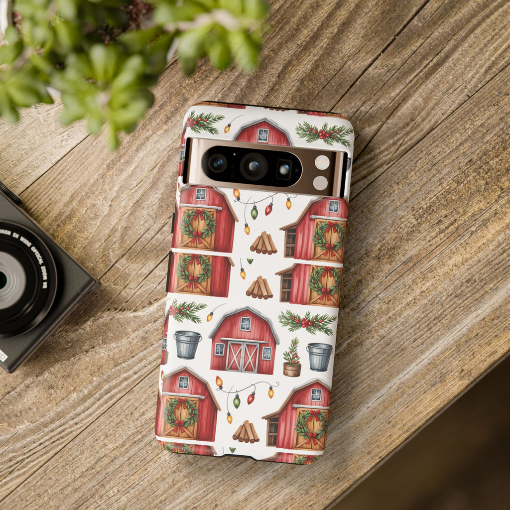Farmhouse Christmas Design Phone Case - Stylish, Protective Cover for All Models Gift for Mom Accessory Gift for Her