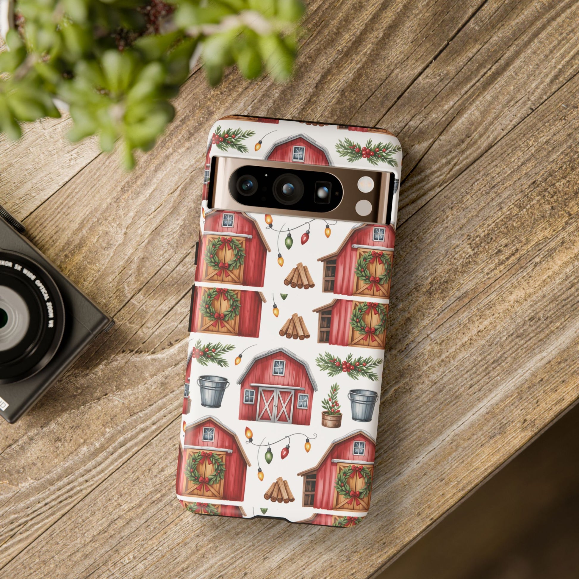 Farmhouse Christmas Design Phone Case - Stylish, Protective Cover for All Models Gift for Mom Accessory Gift for Her