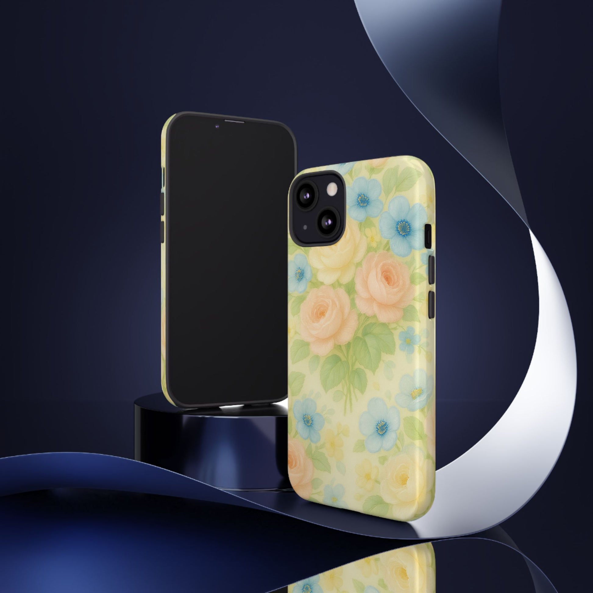 Pastel Yellow Vintage Floral Phone Case  Romantic Cottagecore Aesthetic, Soft Botanical Design, Protective Gift for Her, Fits iPhone & Samsung Models