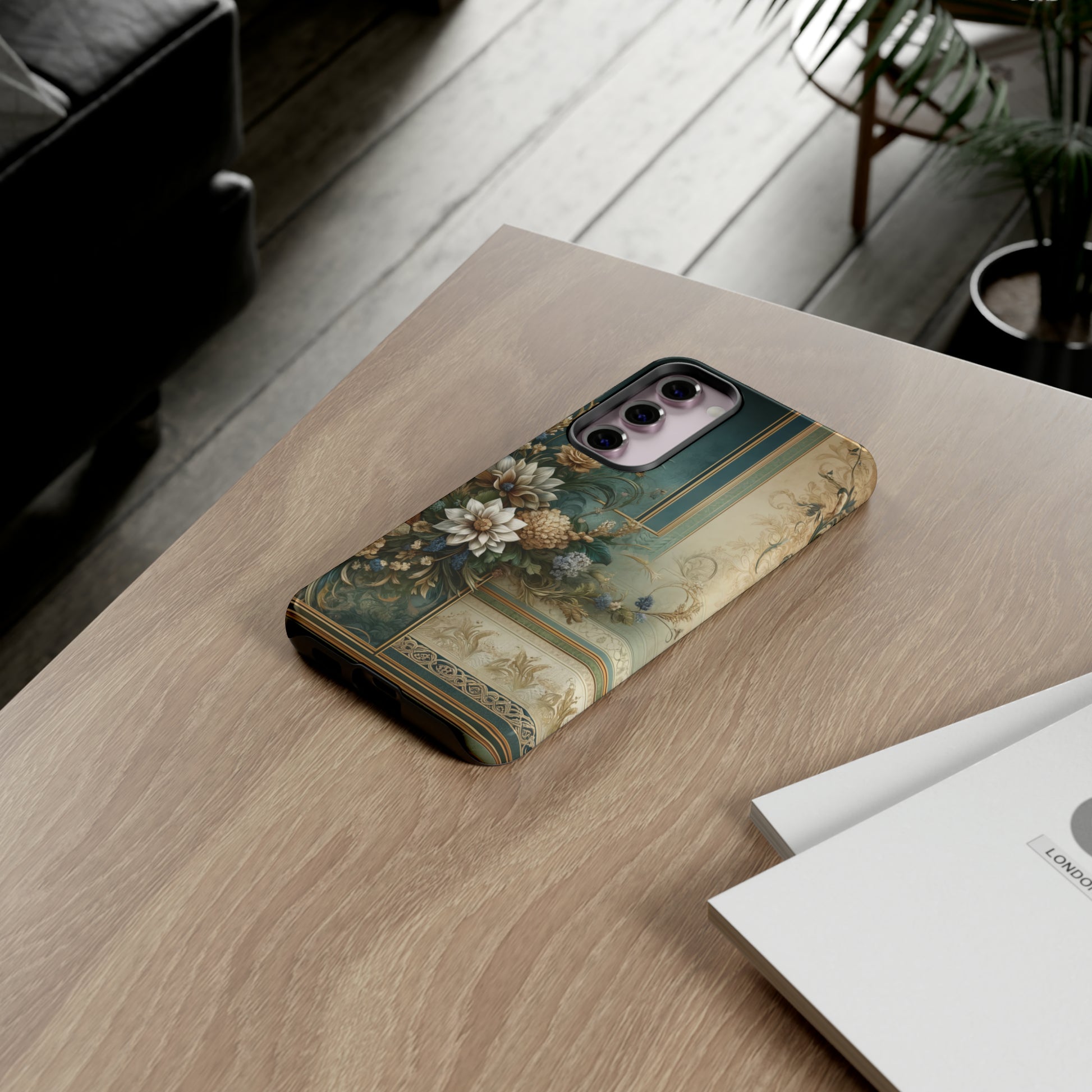 Victorian Floral Boho Luxury Phone Tough Case Floral Elegant Durable Stylish for Modern Devices iPhone 15, Samsung iPhone Samsung Accessory Gift for Her.