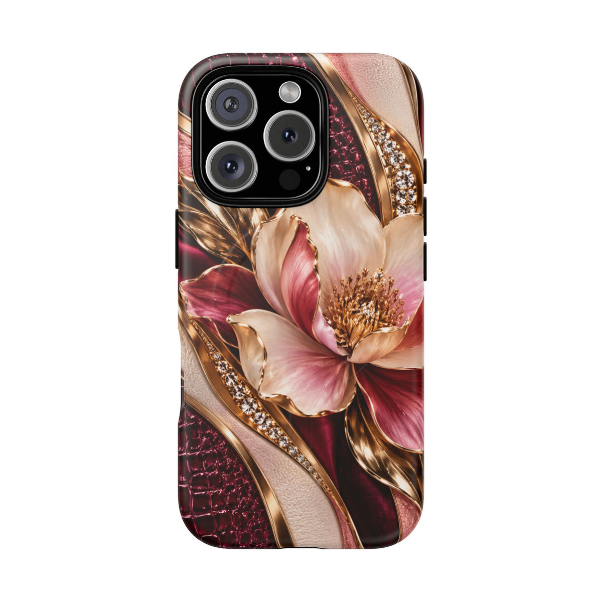 Magnetic Tough Phone Case — Vintage Rose Floral Armor
