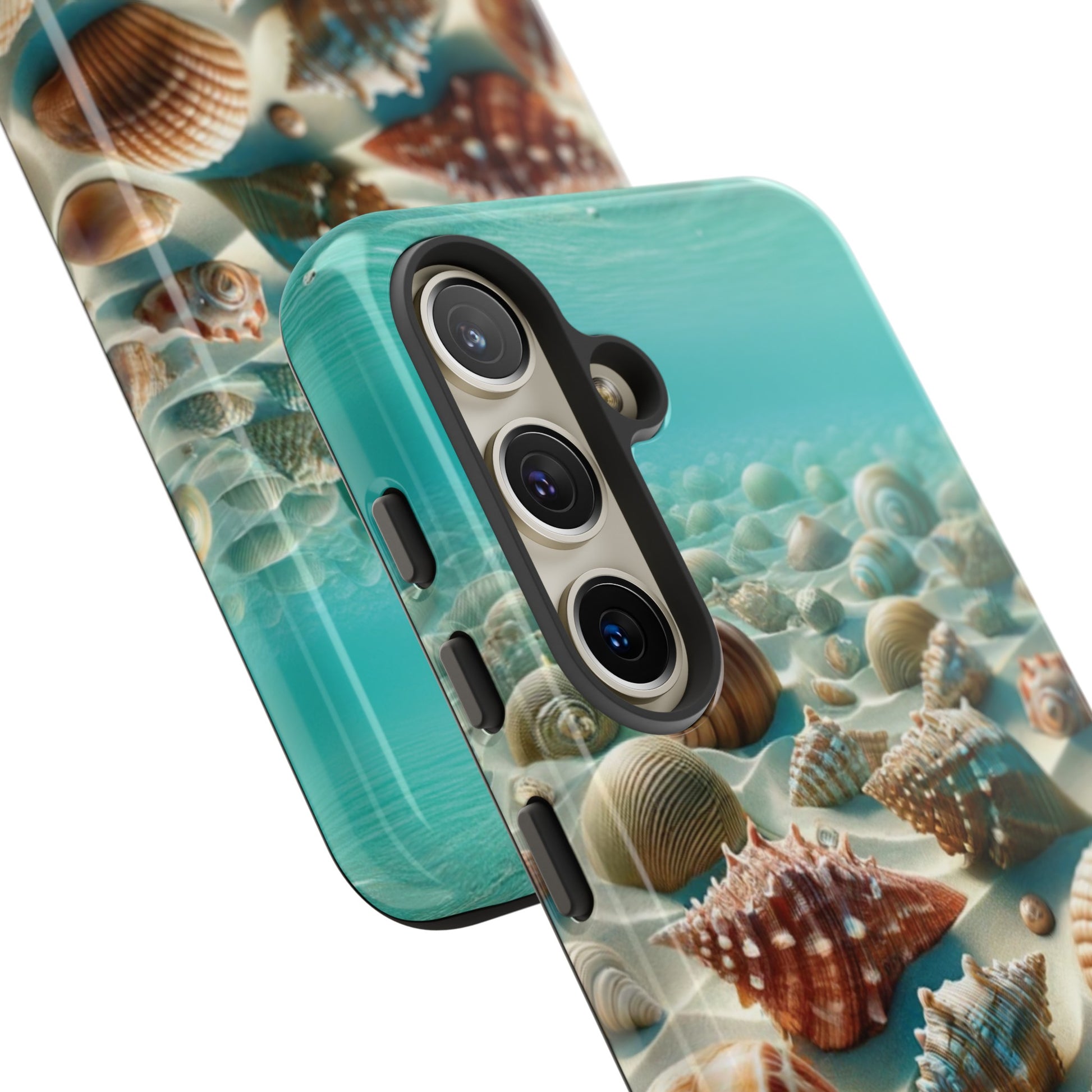 Plush Ocean Bliss Turquoise Seashell Ocean Beach View Protective Phone Case Gift for Her Phone 15, Samsung iPhone Samsung Gift for Her Case iPhone 15, Samsung iPhone Samsung Accessory Gift for Her.