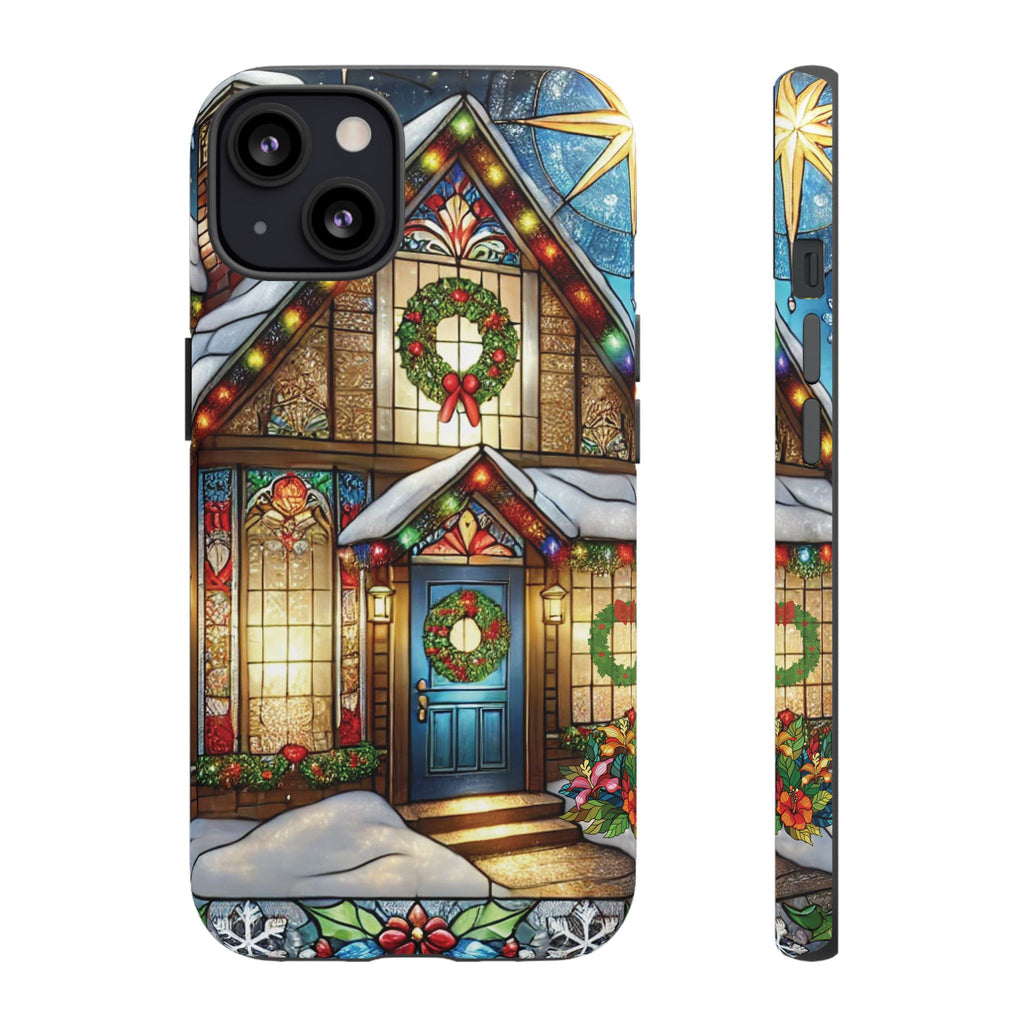 Stain Glass Christmas Phone Case Unique Holiday Protection for Your Device | Stylish & Durable Cover Gift for Her Phone 15, Samsung iPhone Samsung Accessory Gift for Her