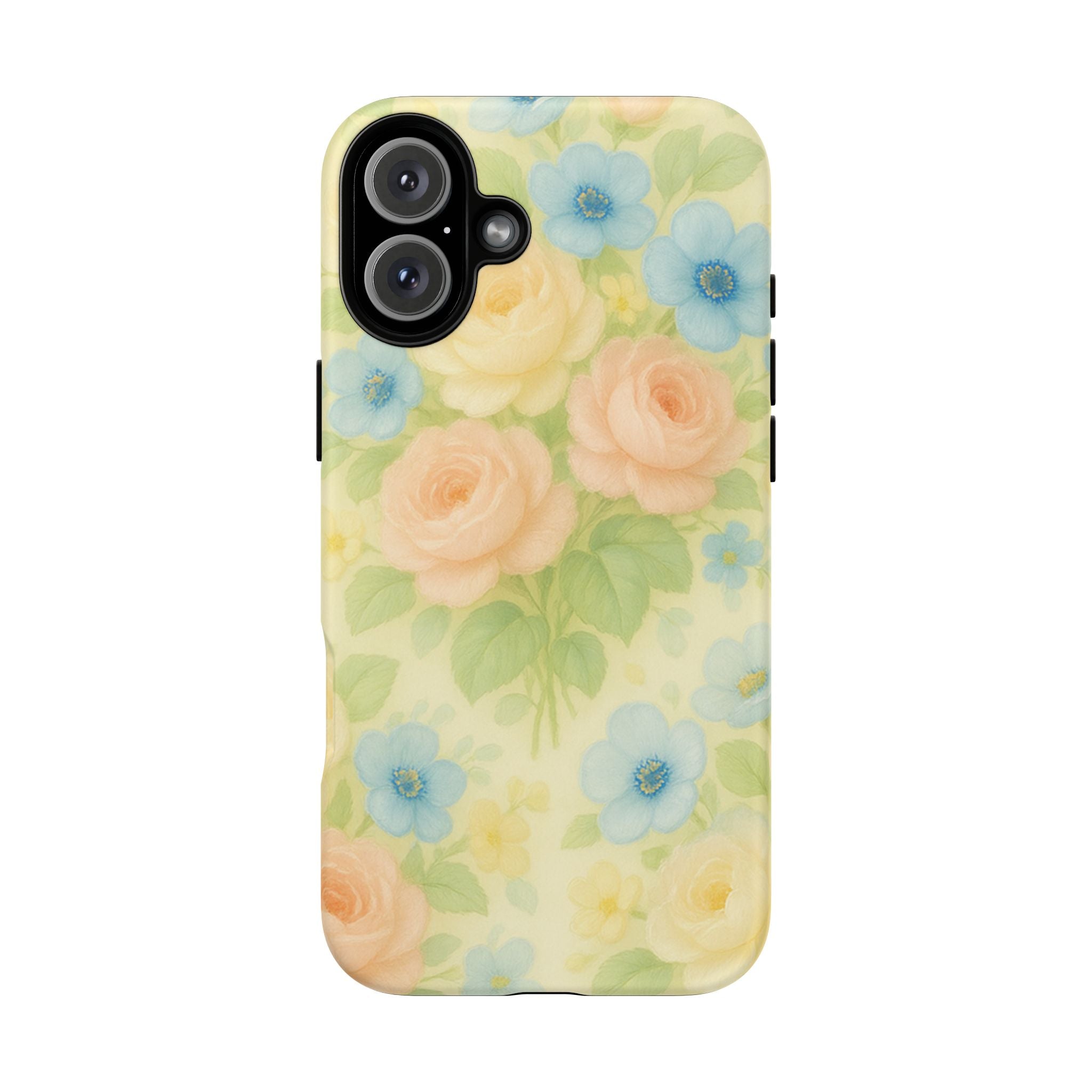 Pastel Yellow Vintage Floral Phone Case  Romantic Cottagecore Aesthetic, Soft Botanical Design, Protective Gift for Her, Fits iPhone & Samsung Models