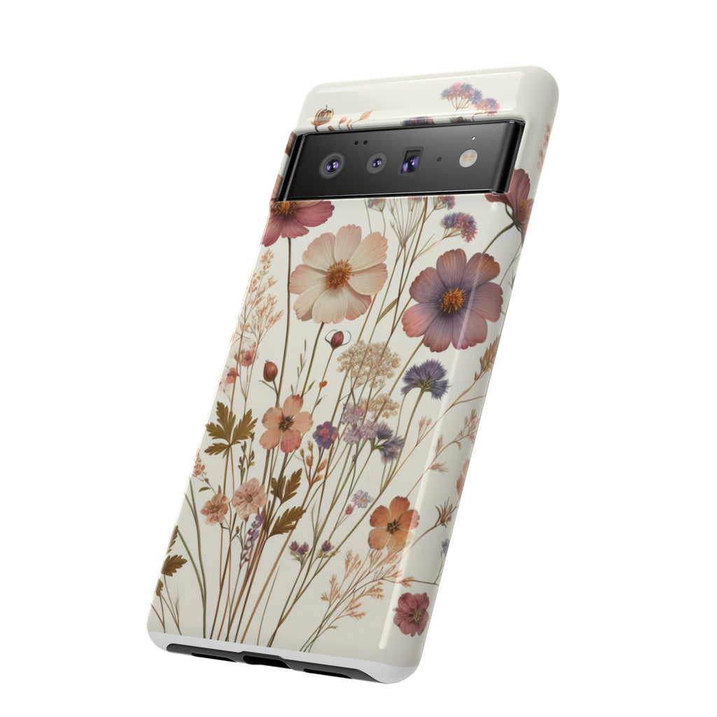 Wildflower Boho Luxury Phone Tough Case Floral Elegant Durable Stylish for Modern Devices iPhone 15, Samsung iPhone Samsung Accessory Gift for Her.