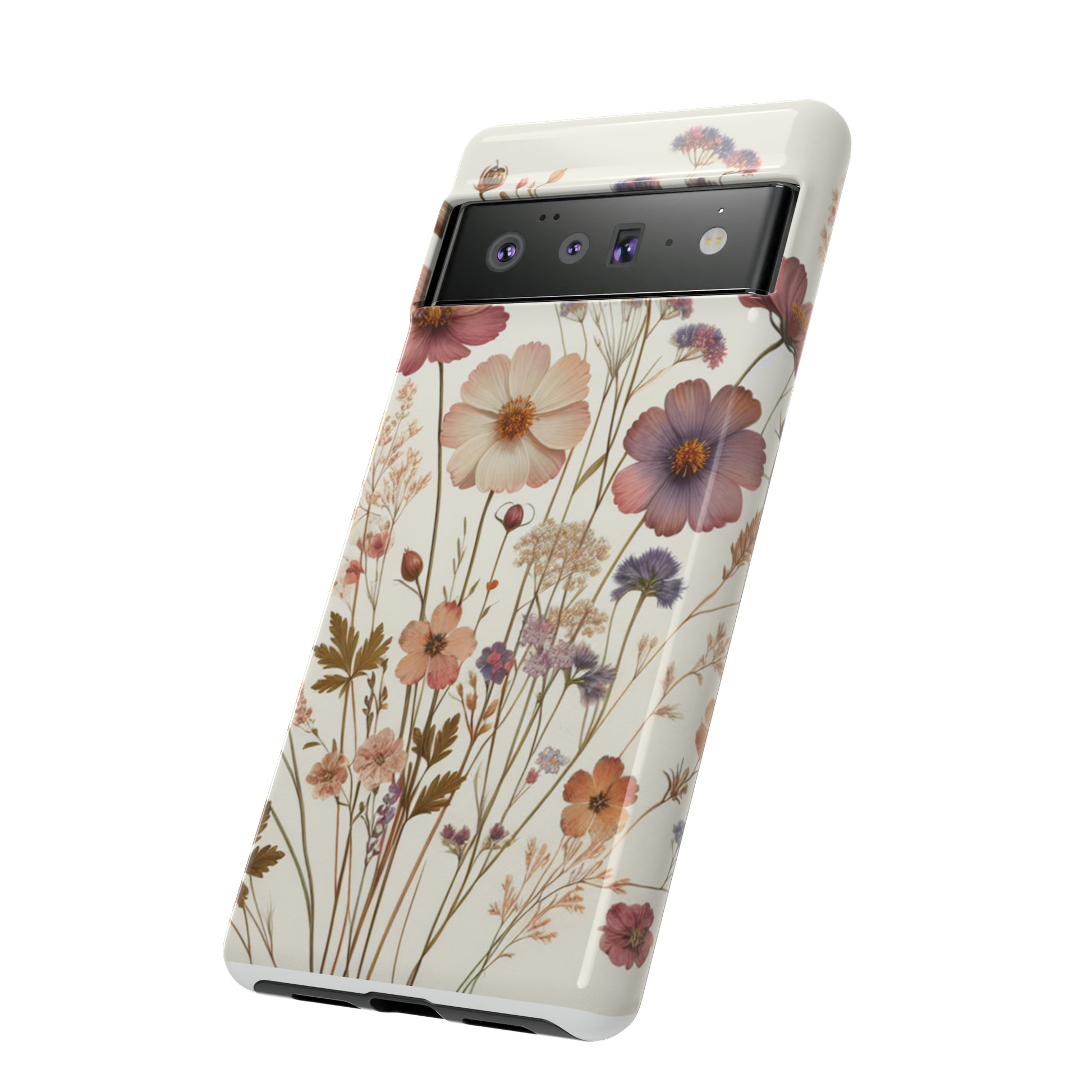 Wildflower Boho Luxury Phone Tough Case Floral Elegant Durable Stylish for Modern Devices iPhone 15, Samsung iPhone Samsung Accessory Gift for Her.