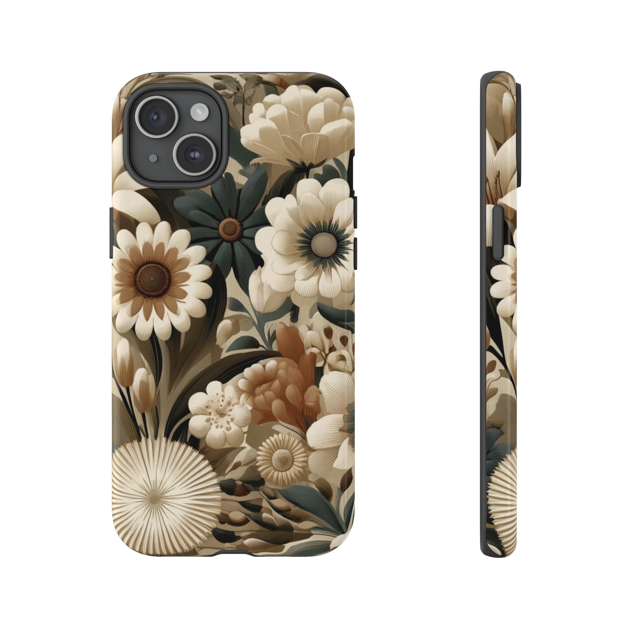 Mid-century Modern Floral Phone Case Durable for iPhone Samsung Gift iPhone 15, 14, 13 Samsung Pixel Gift for Mom Accessory Gift for Her