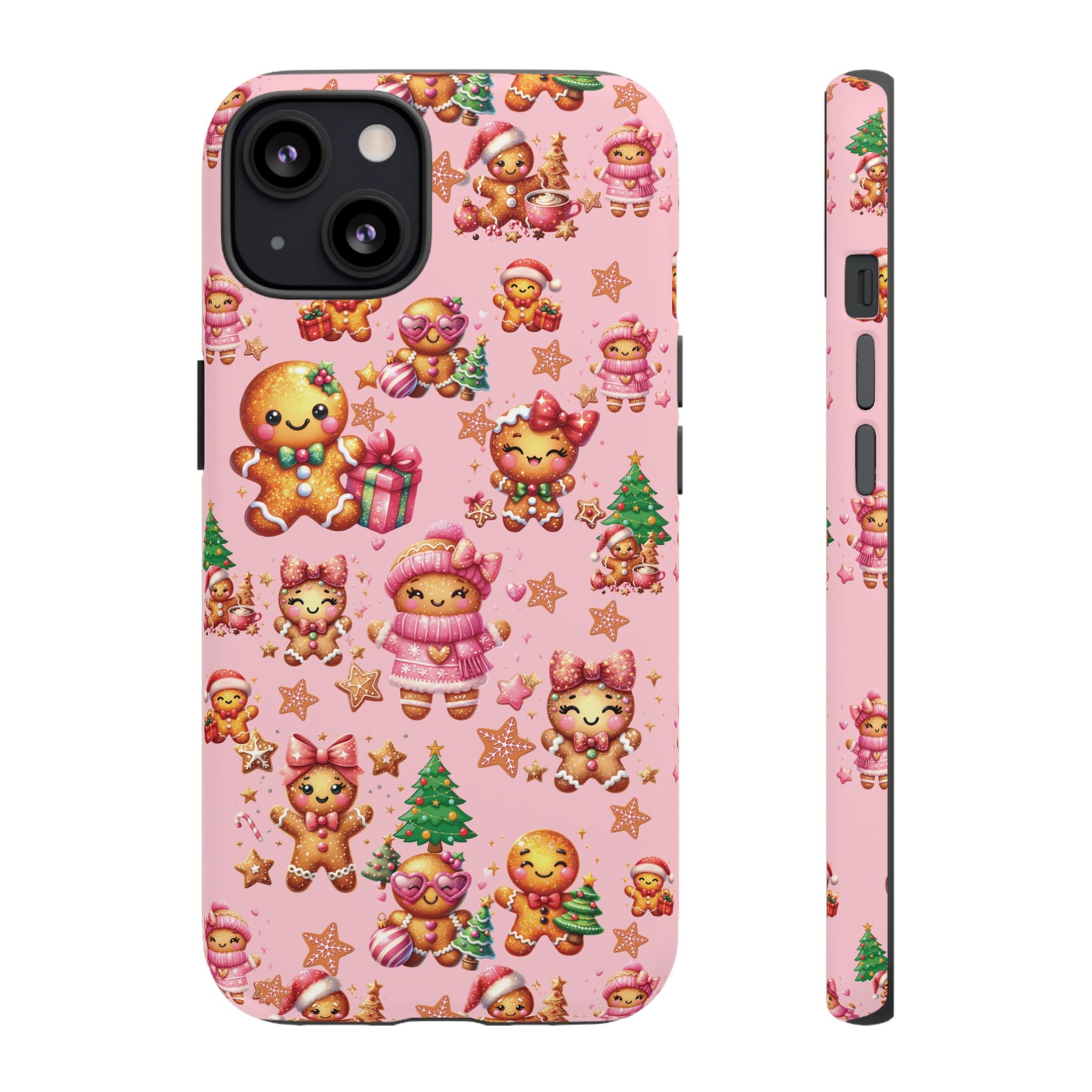 Adorable Pink Gingerbread Girl Phone Case Girly Holiday Vibes, Sweet Christmas Aesthetic, Cute & Festive Gift Idea for Her, Fun Protective Cover