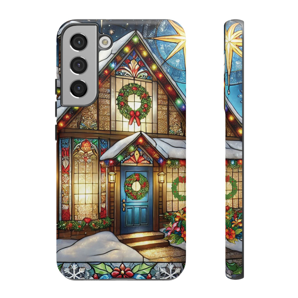 Stain Glass Christmas Phone Case Unique Holiday Protection for Your Device | Stylish & Durable Cover Gift for Her Phone 15, Samsung iPhone Samsung Accessory Gift for Her
