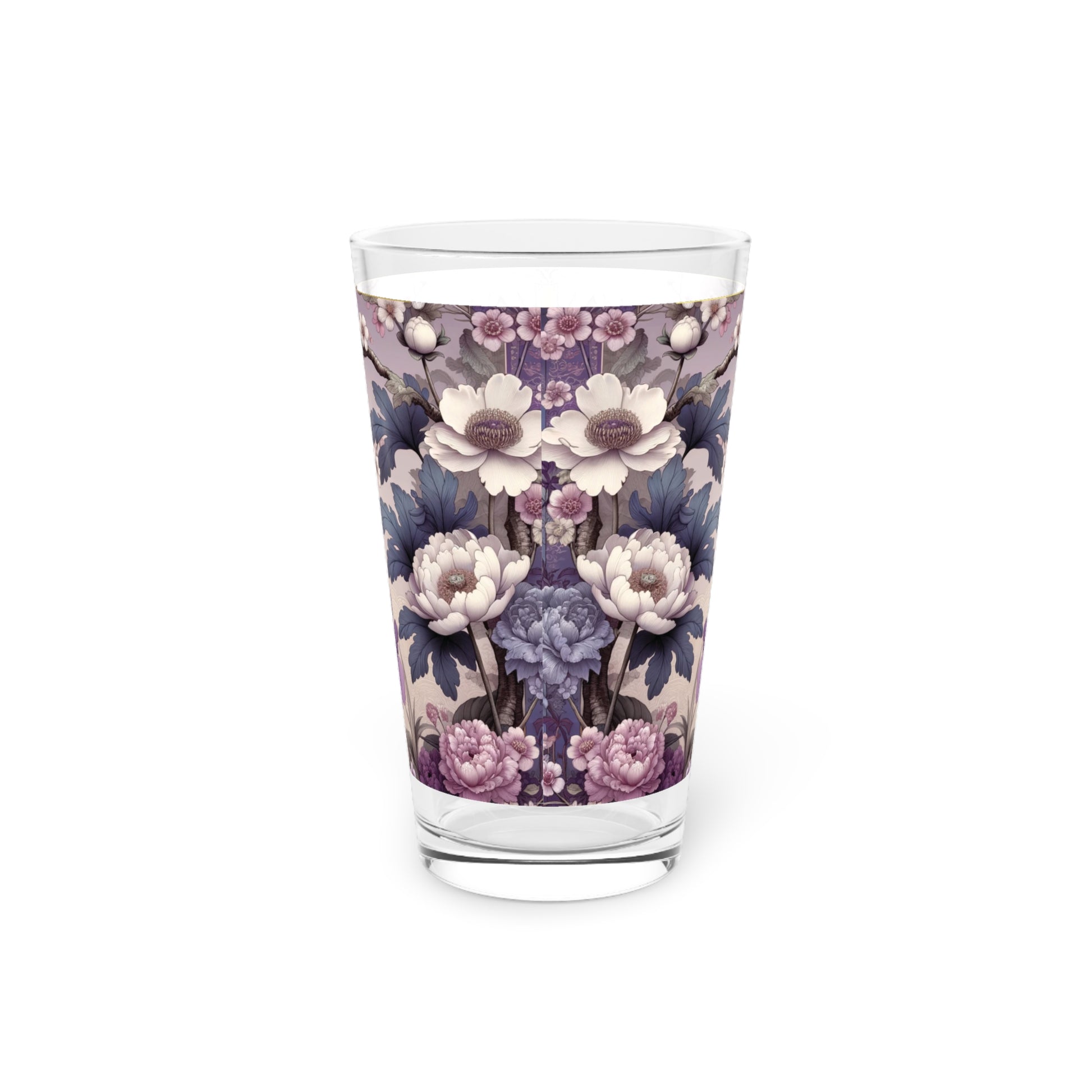 Purple Wildflower Pint Glass Colorful Floral Drinkware for Home & Bar, 16 oz Housewarming, Wedding, Bridal Shower Glass, Mother's Day Party Drinkware, Housewarming Perfect Gift Party Drinkware, Cocktail, Wedding Perfect for Parties - MRSBYVALLE