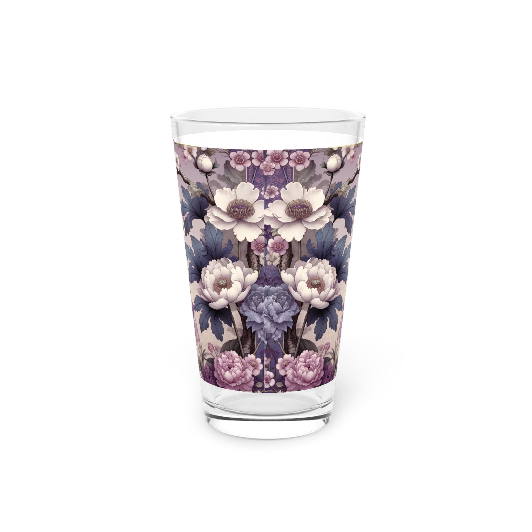 Purple Wildflower Pint Glass Colorful Floral Drinkware for Home & Bar, 16 oz Housewarming, Wedding, Bridal Shower Glass, Mother's Day Party Drinkware, Housewarming Perfect Gift Party Drinkware, Cocktail, Wedding Perfect for Parties - MRSBYVALLE