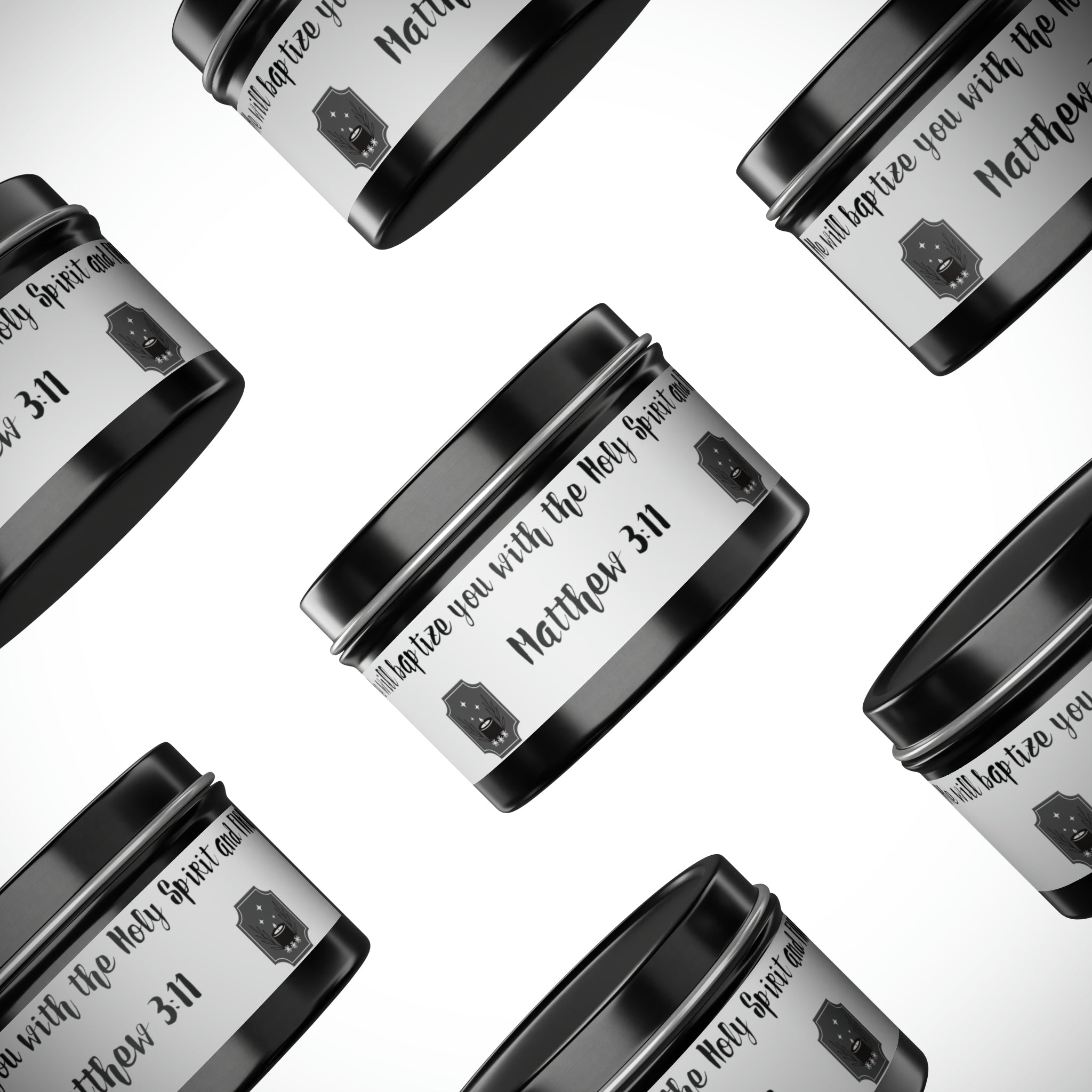 New House Sacred Light Divine Verse Tin Candles Embrace Peace with 4oz/8oz Coconut Soy Wax, Hand-Poured in USA. Lead-Free Wick, 20-40hr Burn. Evergreen, Vanilla, More Spiritual Ambiance Awaits Pure Harmony Grace..