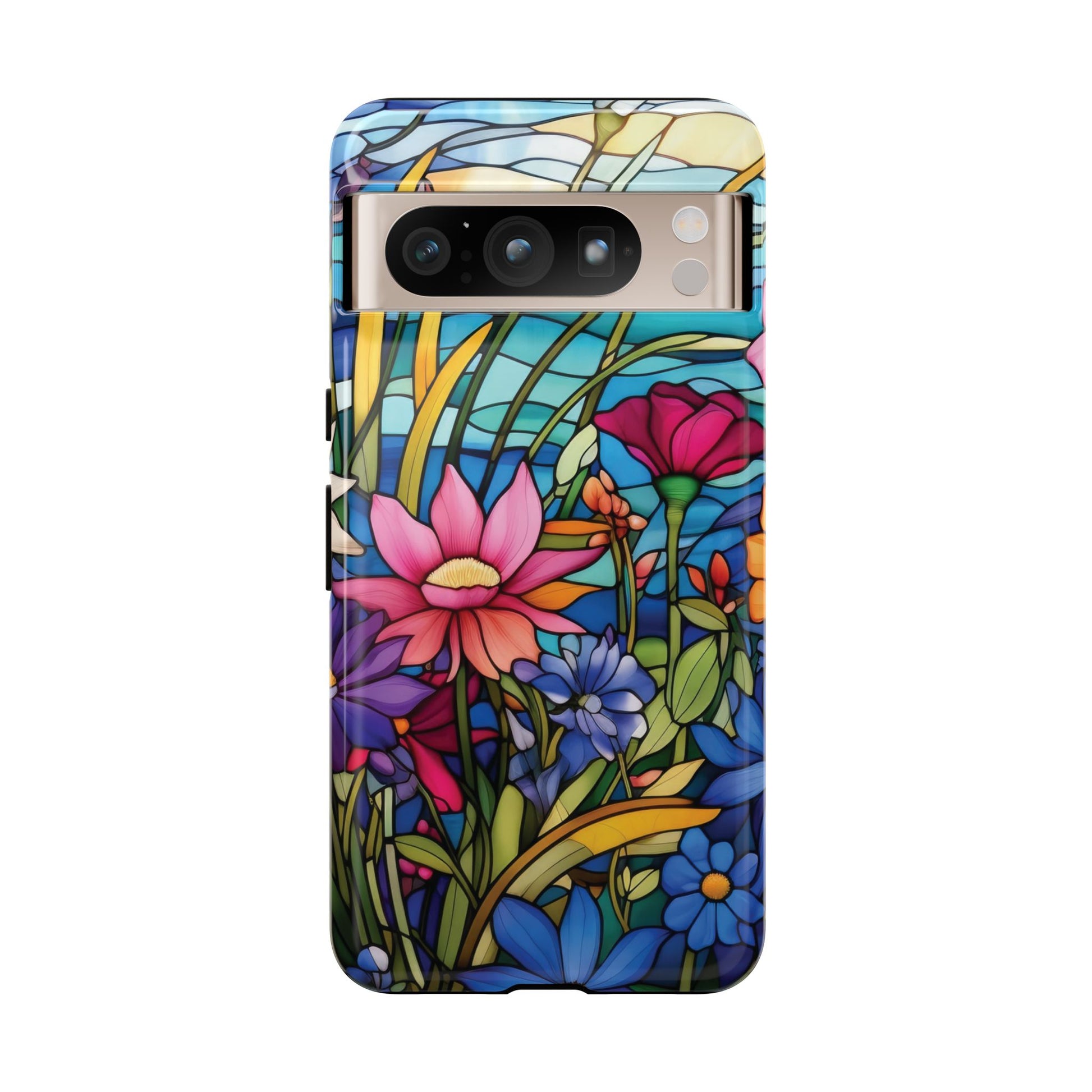 Wildflowers Stain Glass Illusion Phone Case Unique Holiday Protection for Your Device | Stylish & Durable Cover Gift for Her Phone 15, Samsung iPhone Samsung Accessory Gift for Her